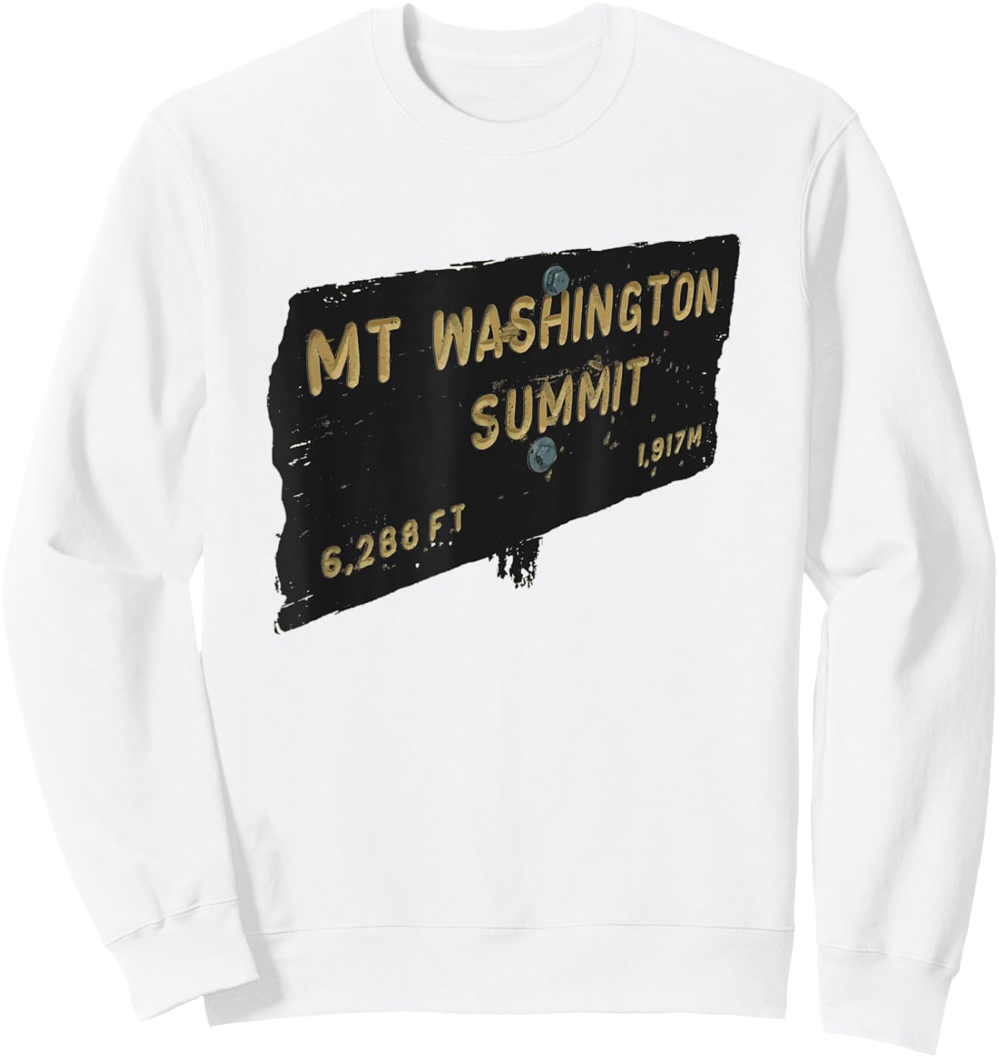 Mount Washington New Hampshire Summit Sign Sweatshirt - Sweatshirt | White