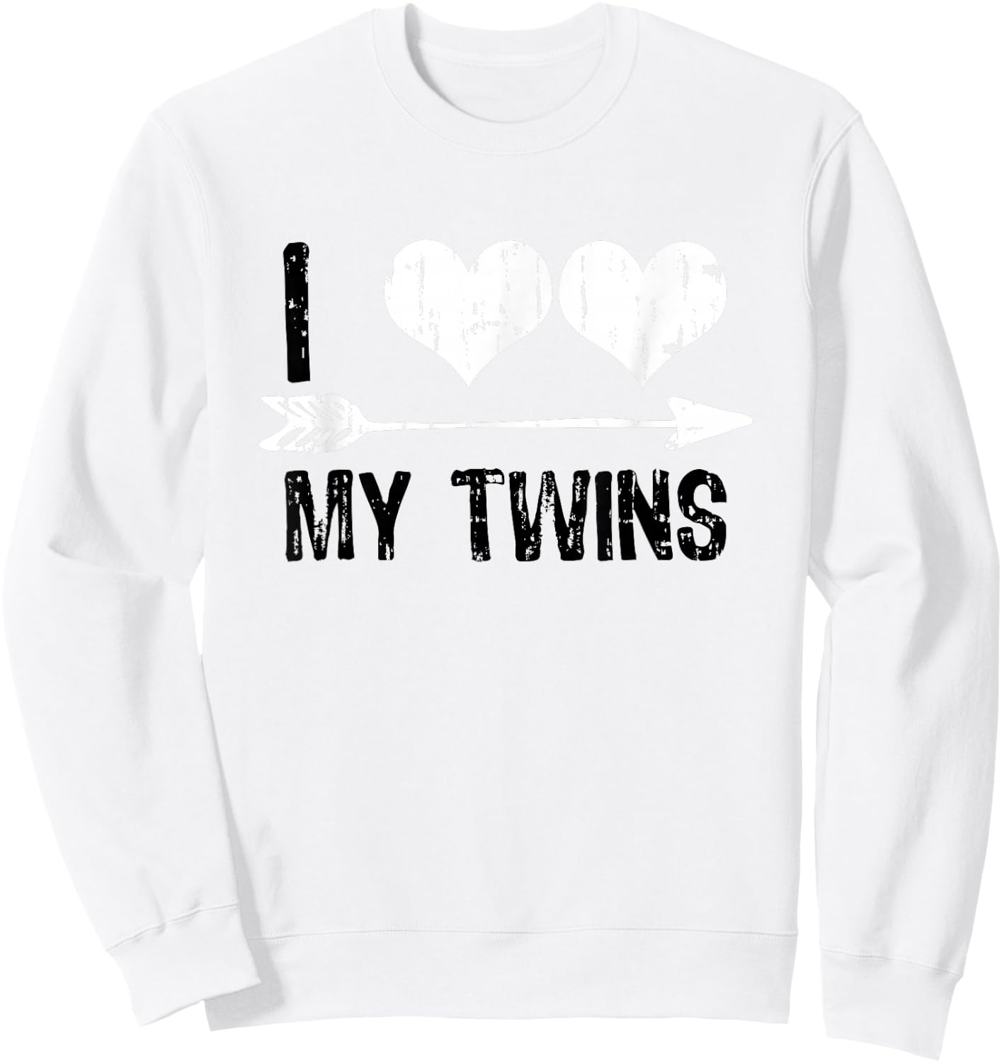 I Heart My Twins Valentine's Day Sweatshirt - Sweatshirt | White