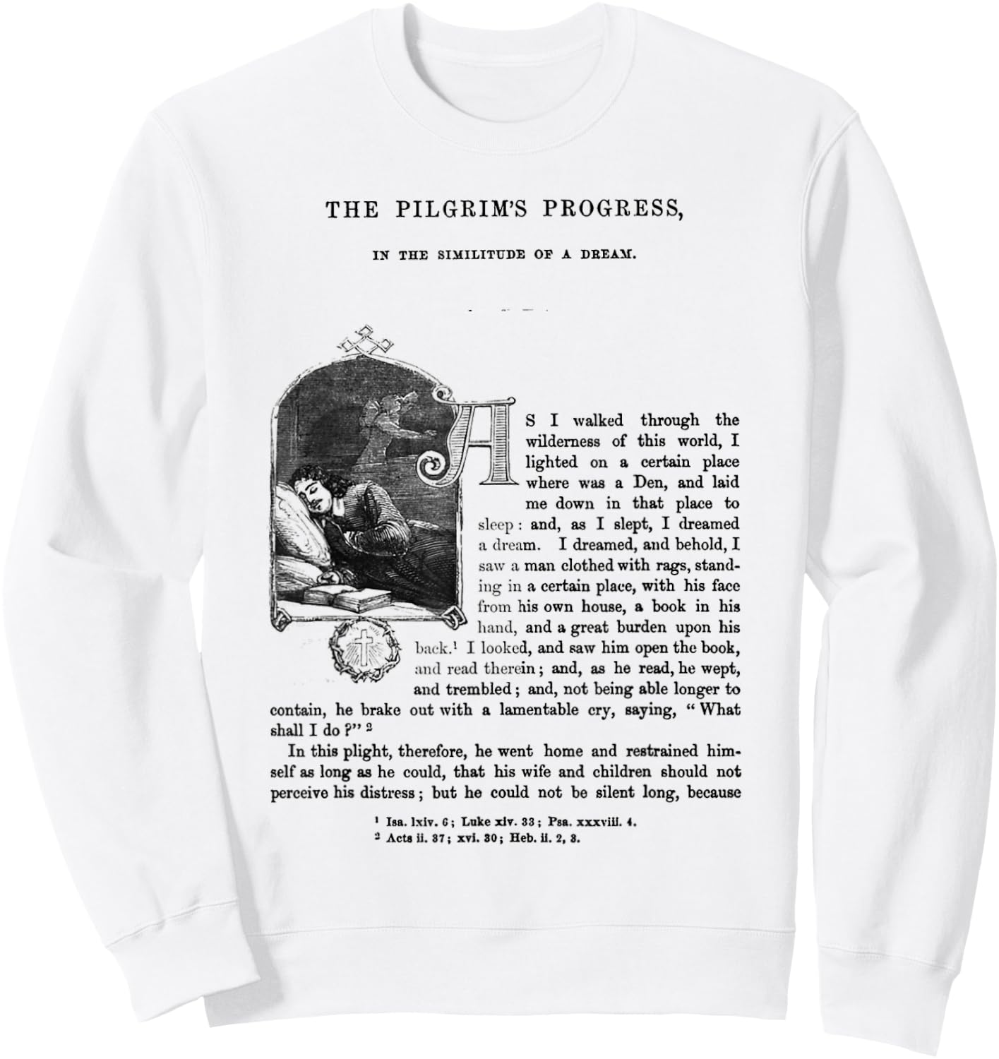 The Pilgrim's Progress John Bunyan First Page Sweatshirt - Sweatshirt | White