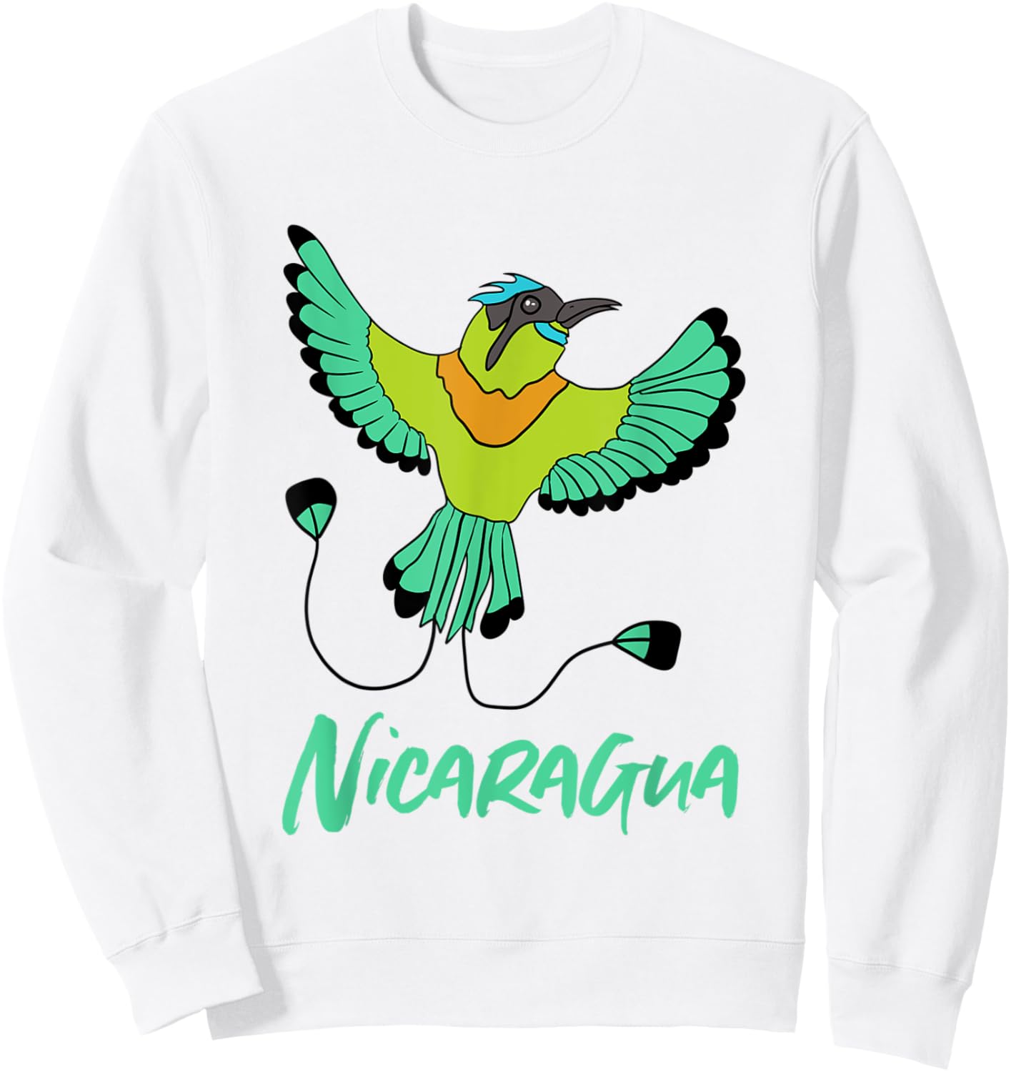 Nicaragua Guardabarranco Colourful National Bird Sweatshirt - Sweatshirt | White