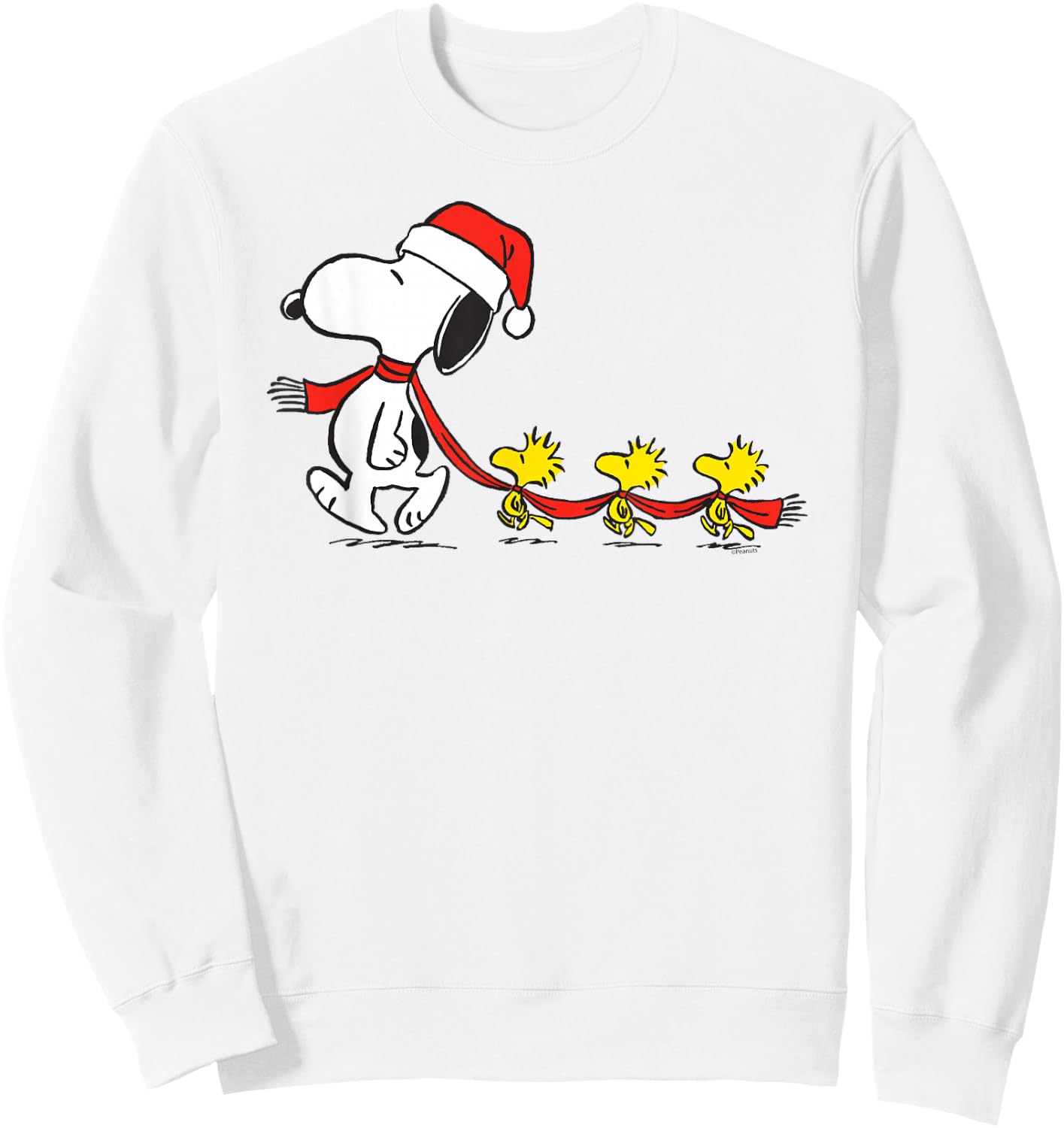 Peanuts Snoopy and Woodstock Holiday Short Sleeve Sweatshirt - Sweatshirt | White