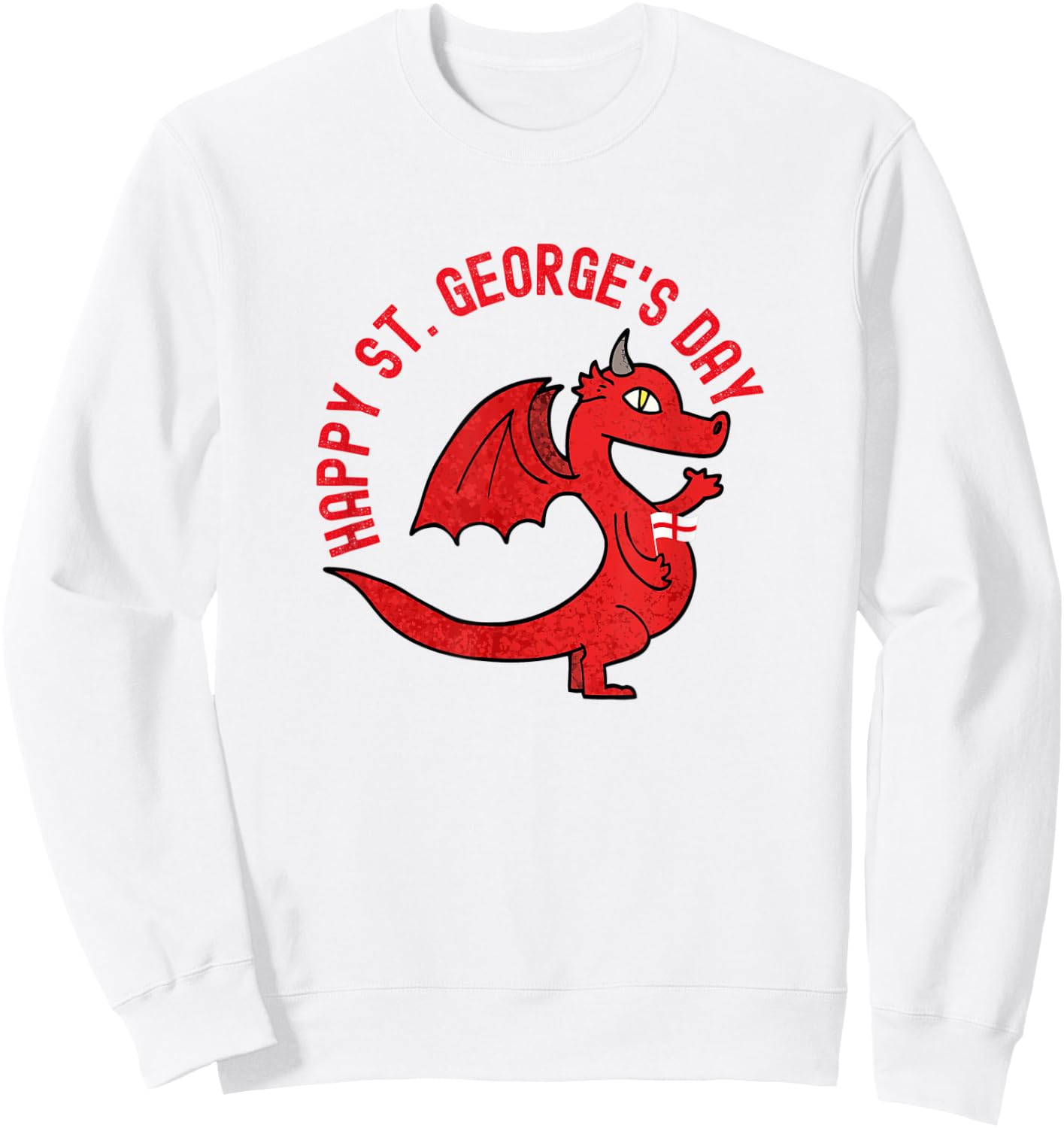 St George's Day Kids England Flag Dragon Saint Sweatshirt - Sweatshirt | White