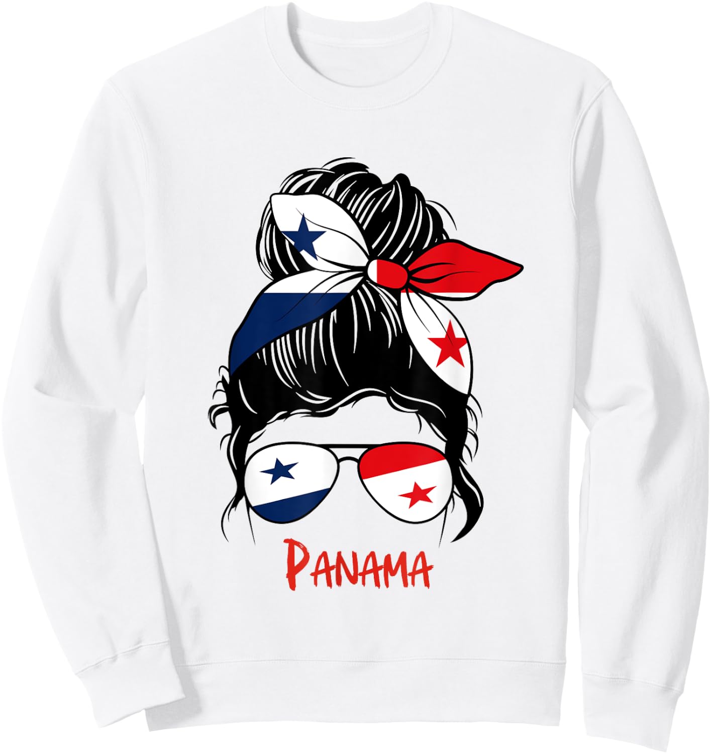 Panamanian Girl Panama Chica Panameña flag Sweatshirt - Sweatshirt | White