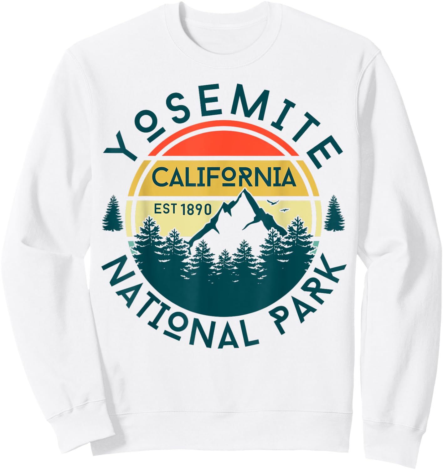 Yosemite National Park California Nature Hiking Sweatshirt - Sweatshirt | White
