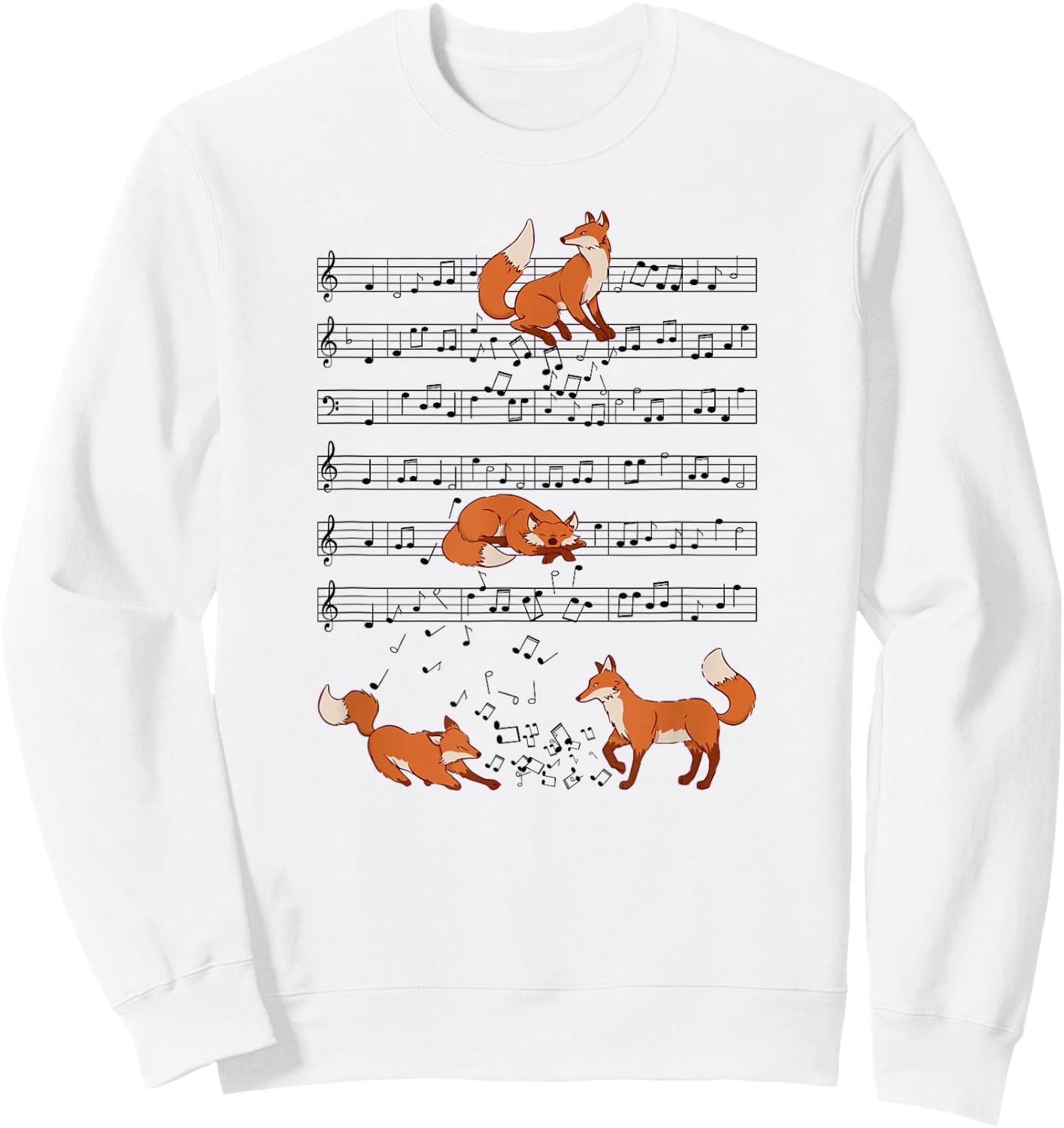 Music fox Musician animal Sweatshirt - Sweatshirt | White
