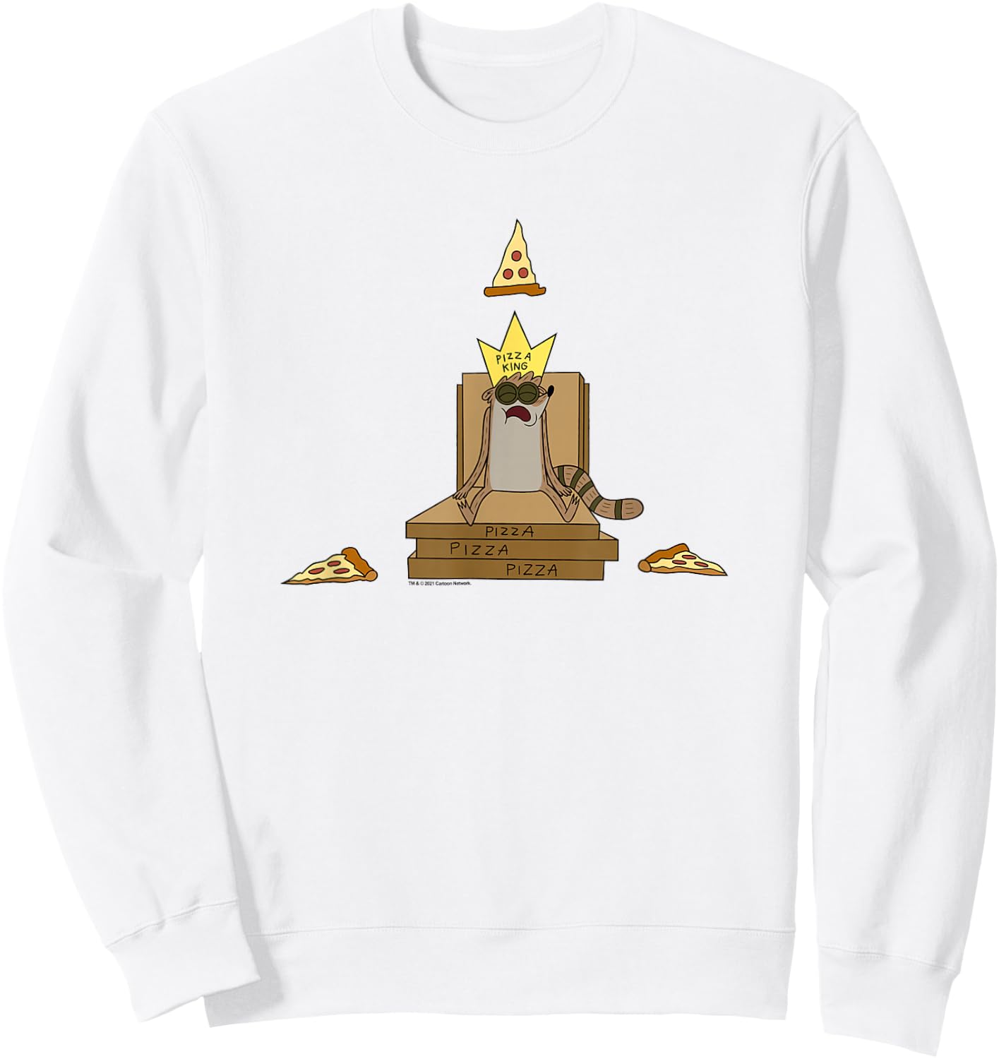Regular Show Pizza King Rigby Sweatshirt - Sweatshirt | White