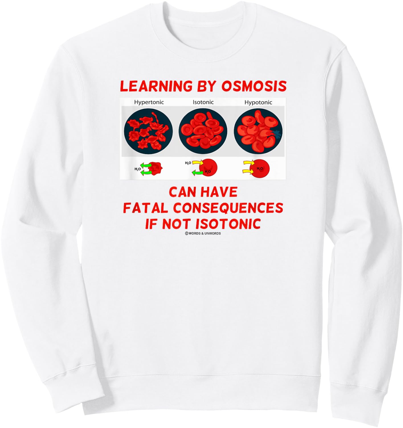 Learning By Osmosis Can Have Fatal Consequences Not Isotonic Sweatshirt - Sweatshirt | White