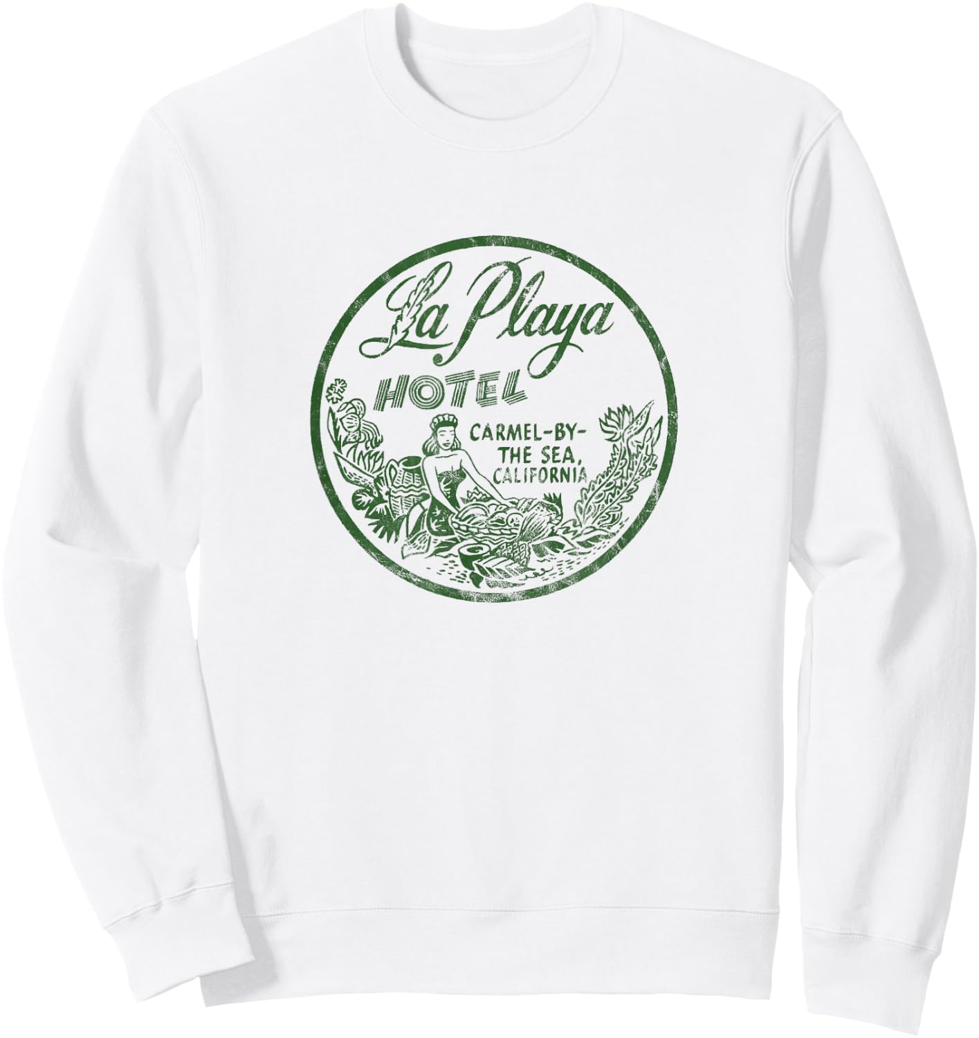 Carmel by The Sea California Vintage Hotel Advertising Sweatshirt - Sweatshirt | White