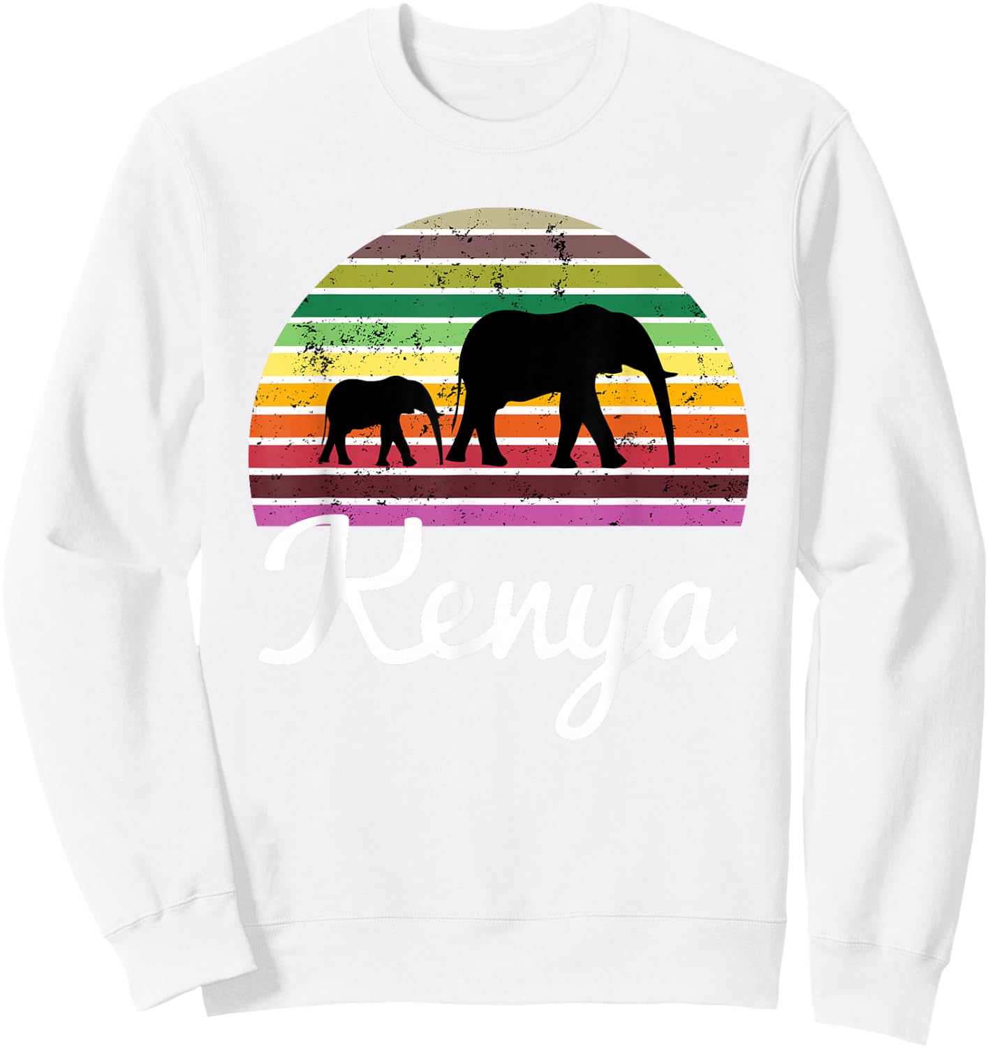Kenya Shirt Elephant Safari Gift T Shirt Sweatshirt - Sweatshirt | White