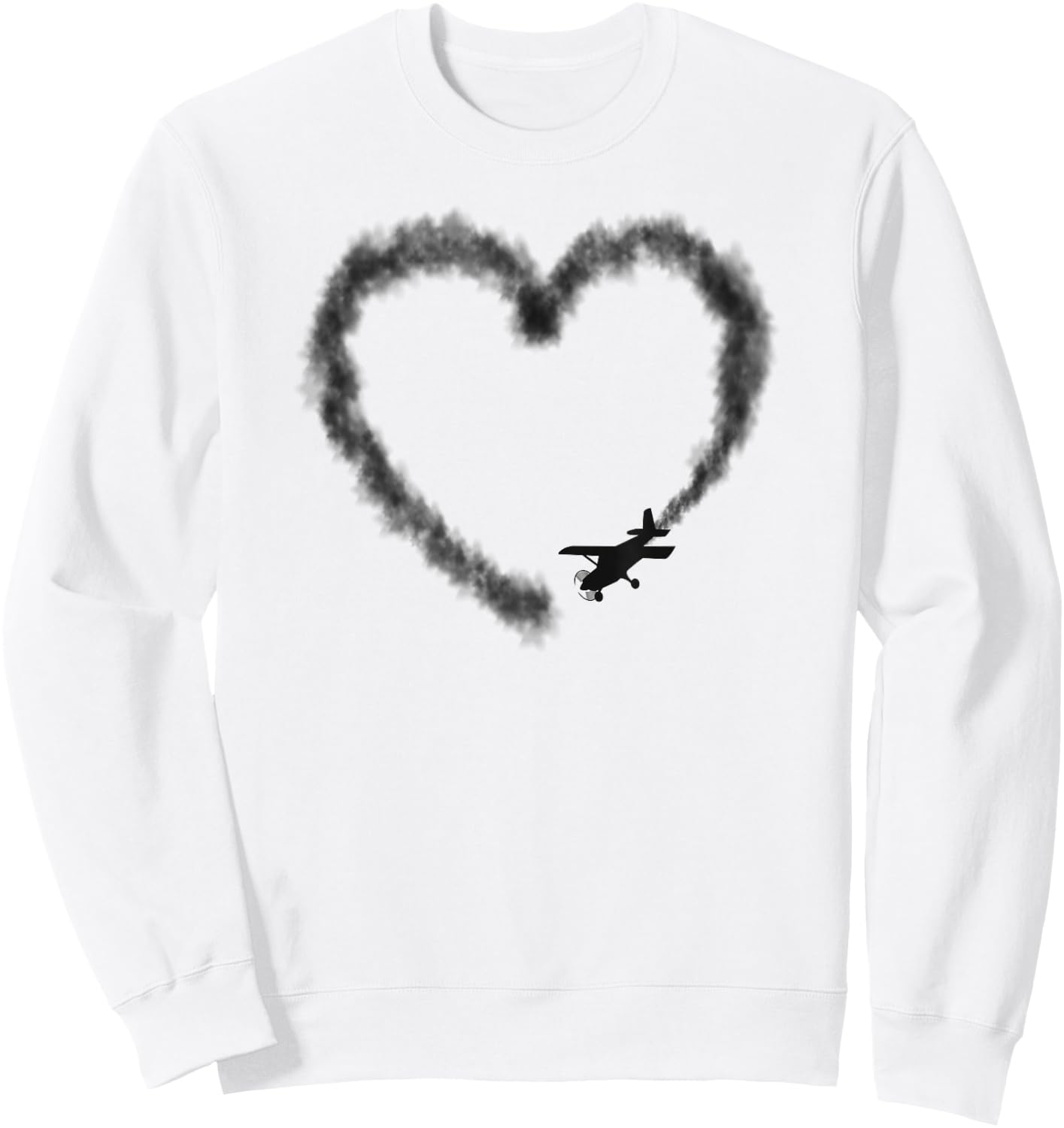 Airplane Pilot Heart Vintage Sweatshirt - Sweatshirt | White