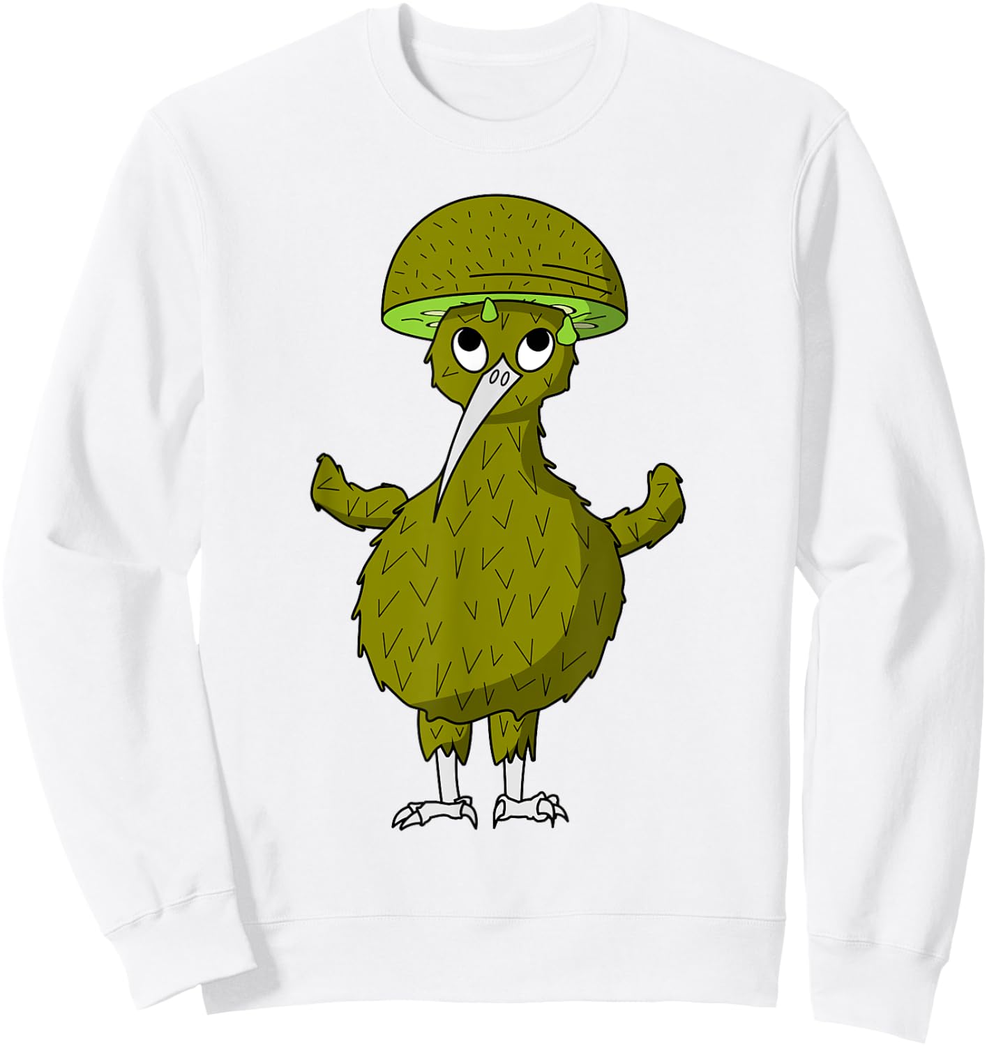 Kiwi Bird with Kiwi Fruit as Hat Sweatshirt - Sweatshirt | White