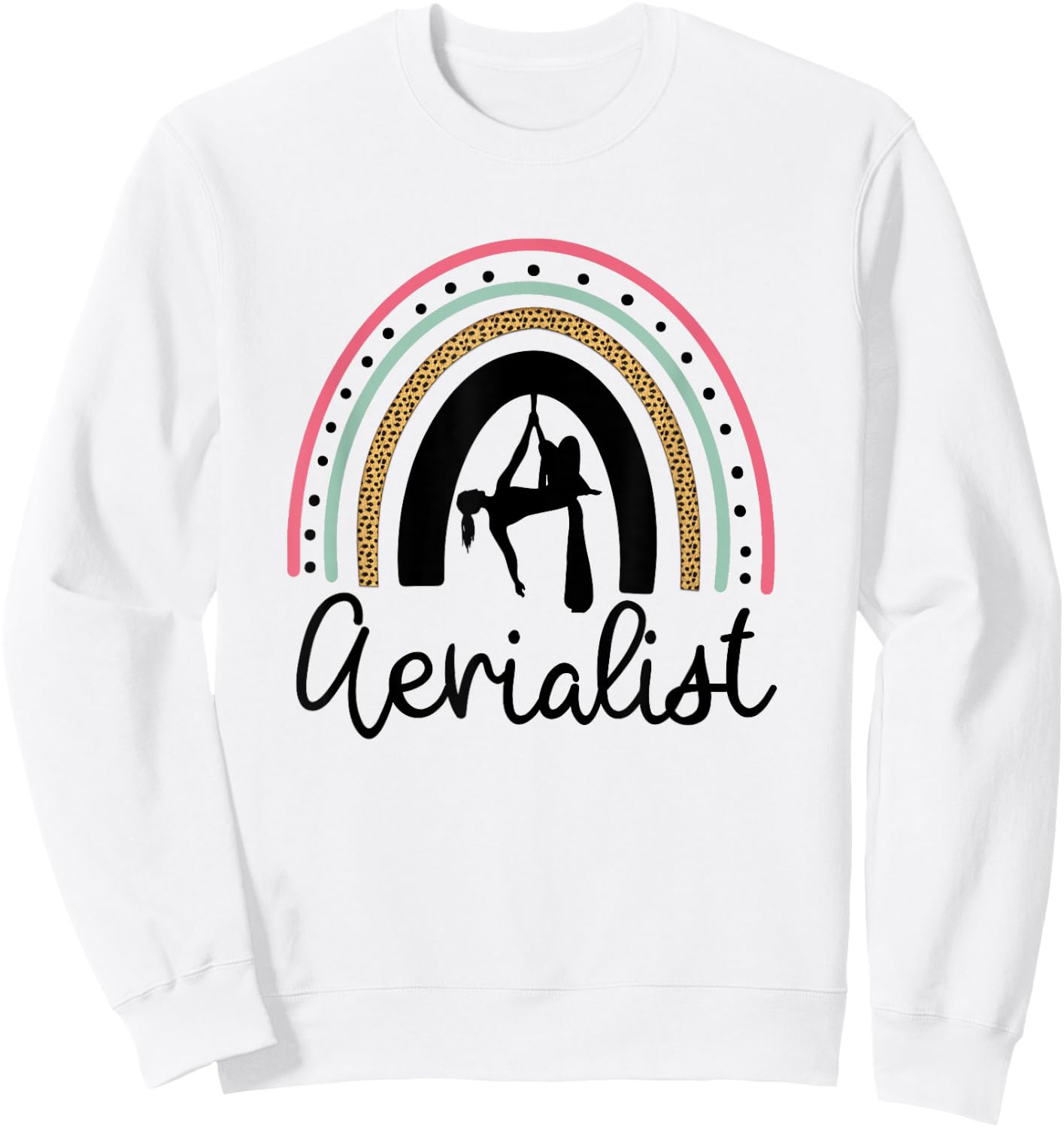 Aerialist Silks Rainbow Dance Design / Aerial Silk Dancer Sweatshirt - Sweatshirt | White