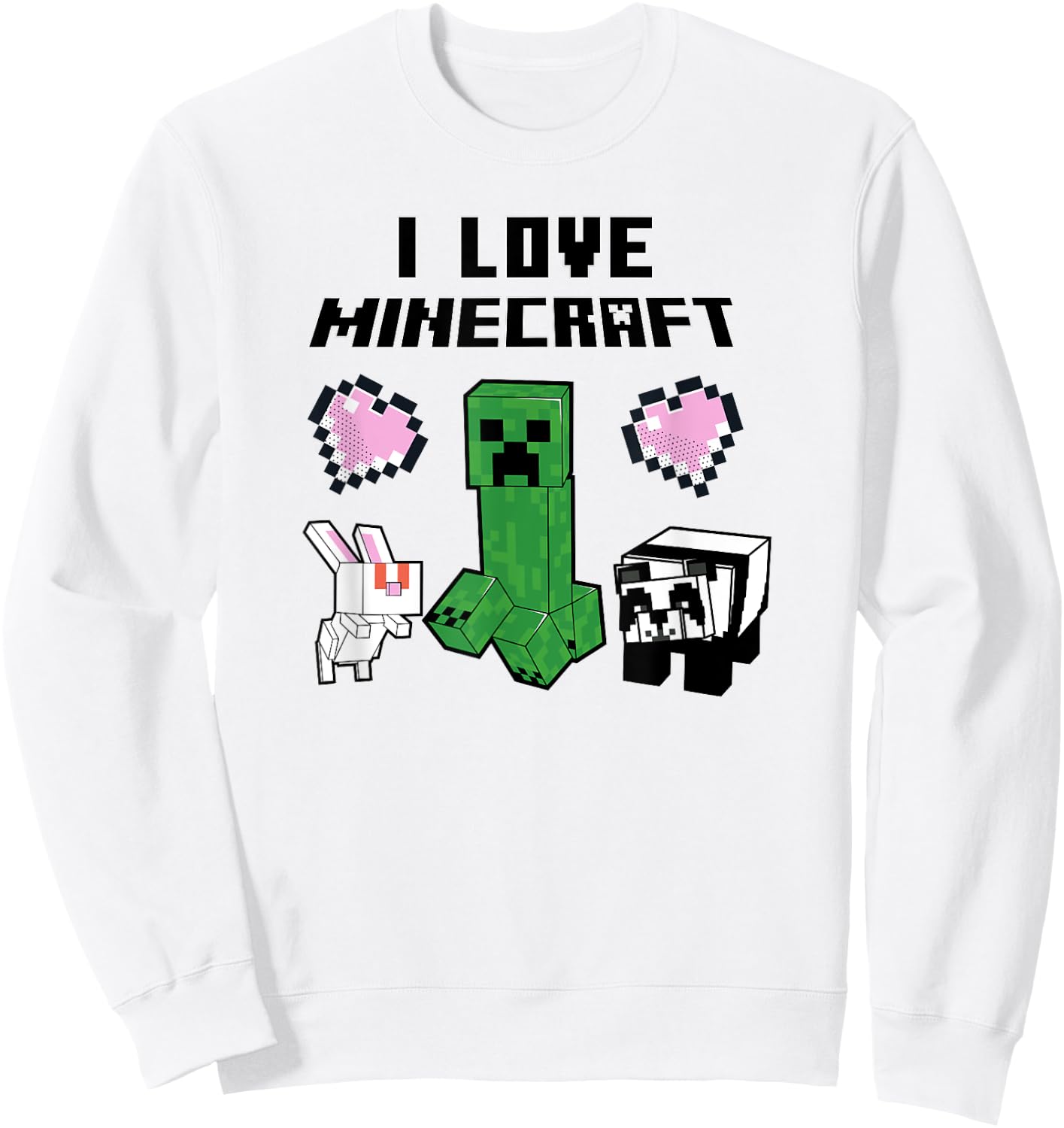 Minecraft Mob Group I Love Minecraft Poster Sweatshirt - Sweatshirt | White