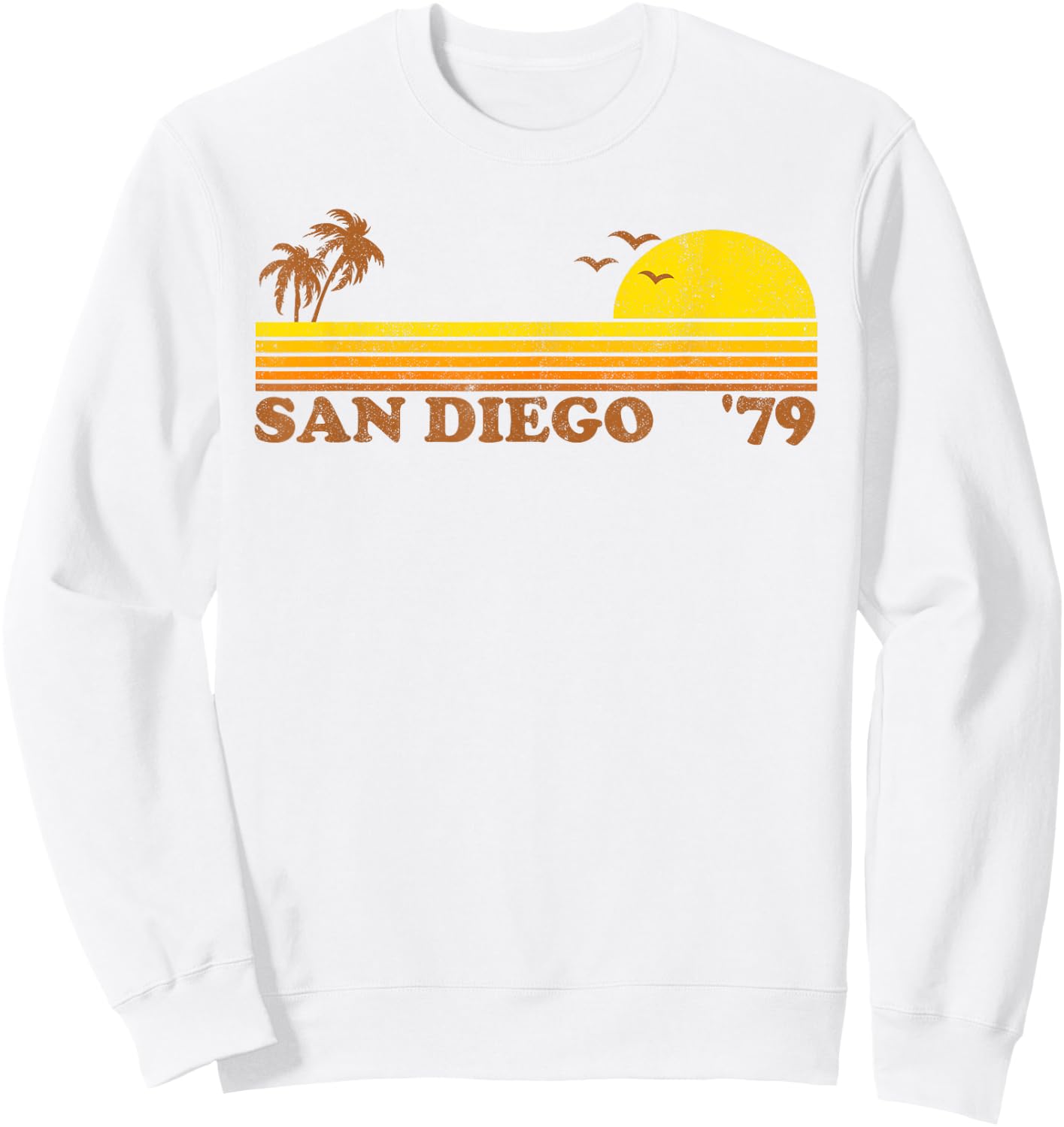 Vintage San Diego California Retro Beach Surfing 70's Gift Men Women Girls Kids Sweatshirt - Sweatshirt | White