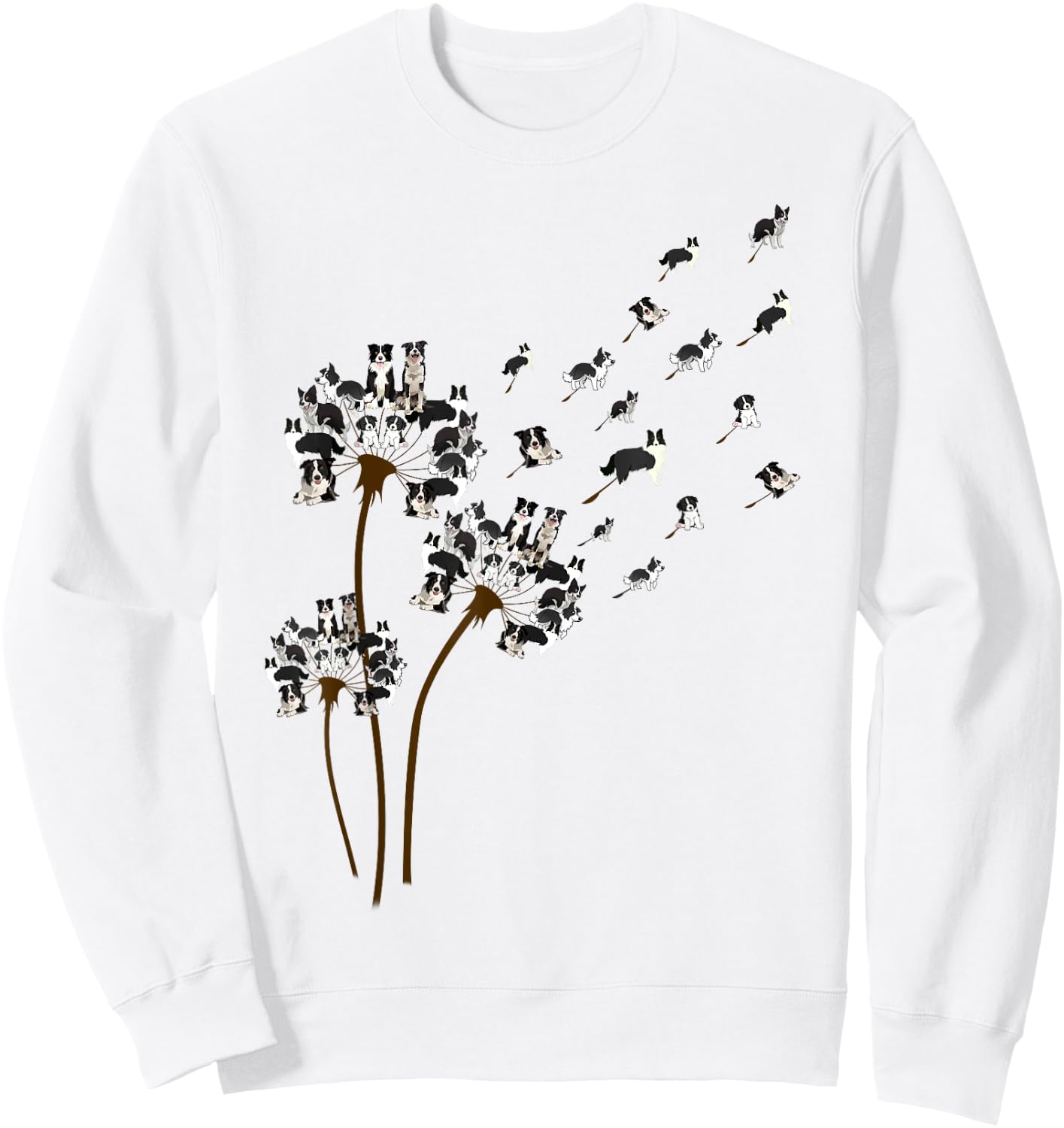 Border Collie Dandelion Funny Gift Dog Lovers Women Sweatshirt - Sweatshirt | White