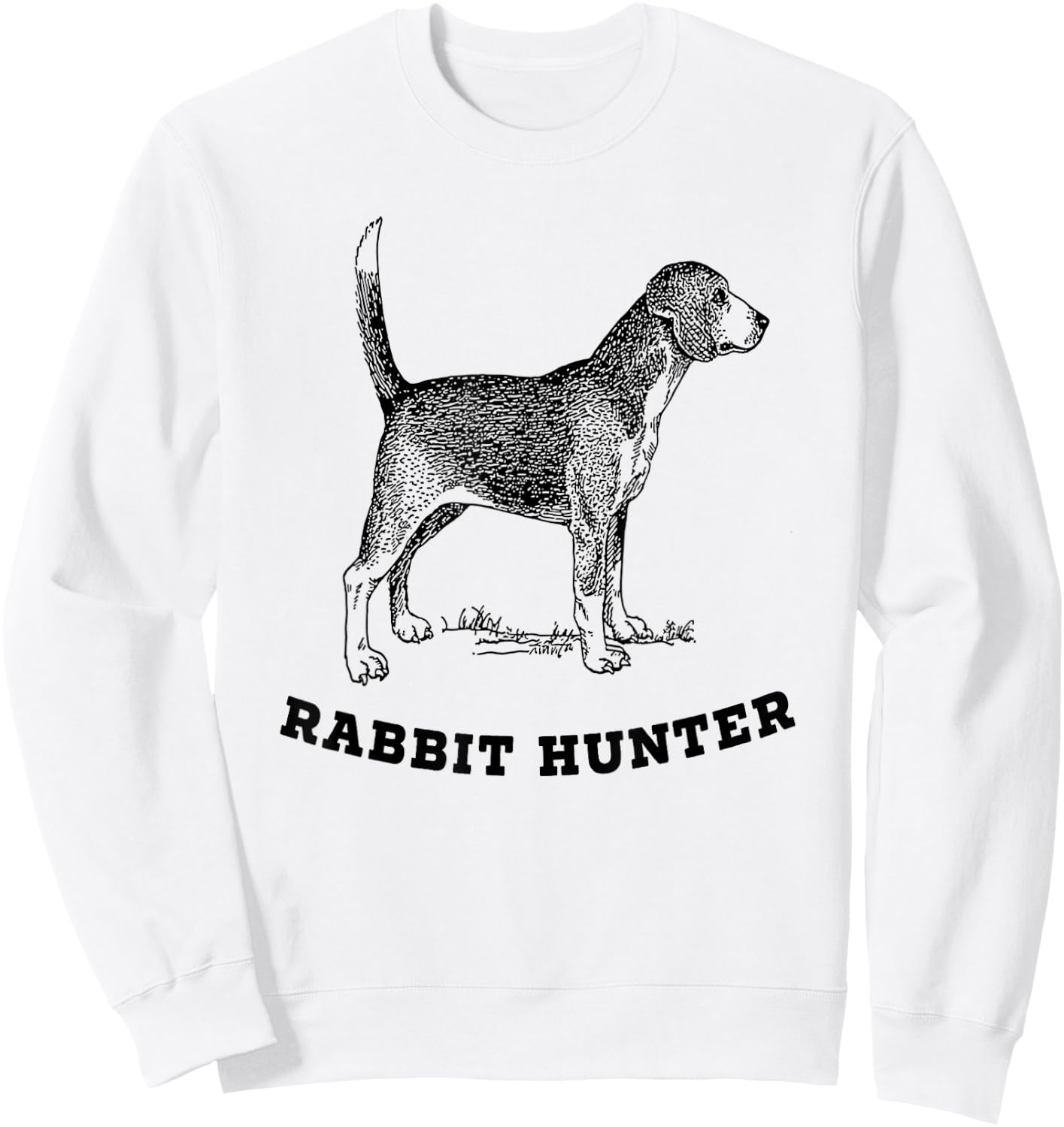 Rabbit Hunter Beagle Dog Chasing Tail Hunting Cottontail Men Women Sweatshirt - Sweatshirt | White