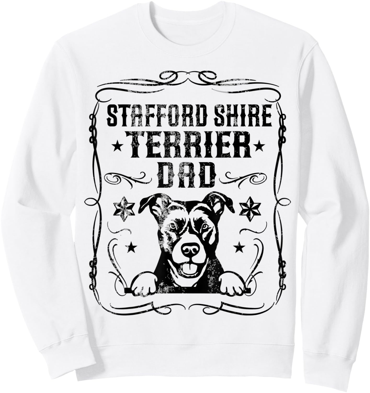 Stafford Shire Terrier Dad Best Dog Lover Father Day Themed Women Sweatshirt - Sweatshirt | White