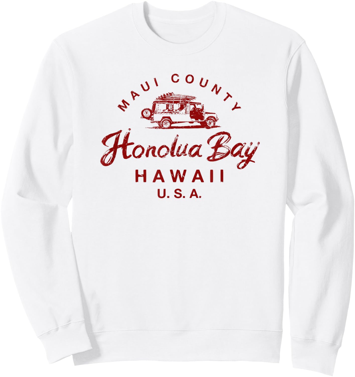 Hawaii Honolua Bay Maui Hawaiian Vintage Surfing Sweatshirt - Sweatshirt | White