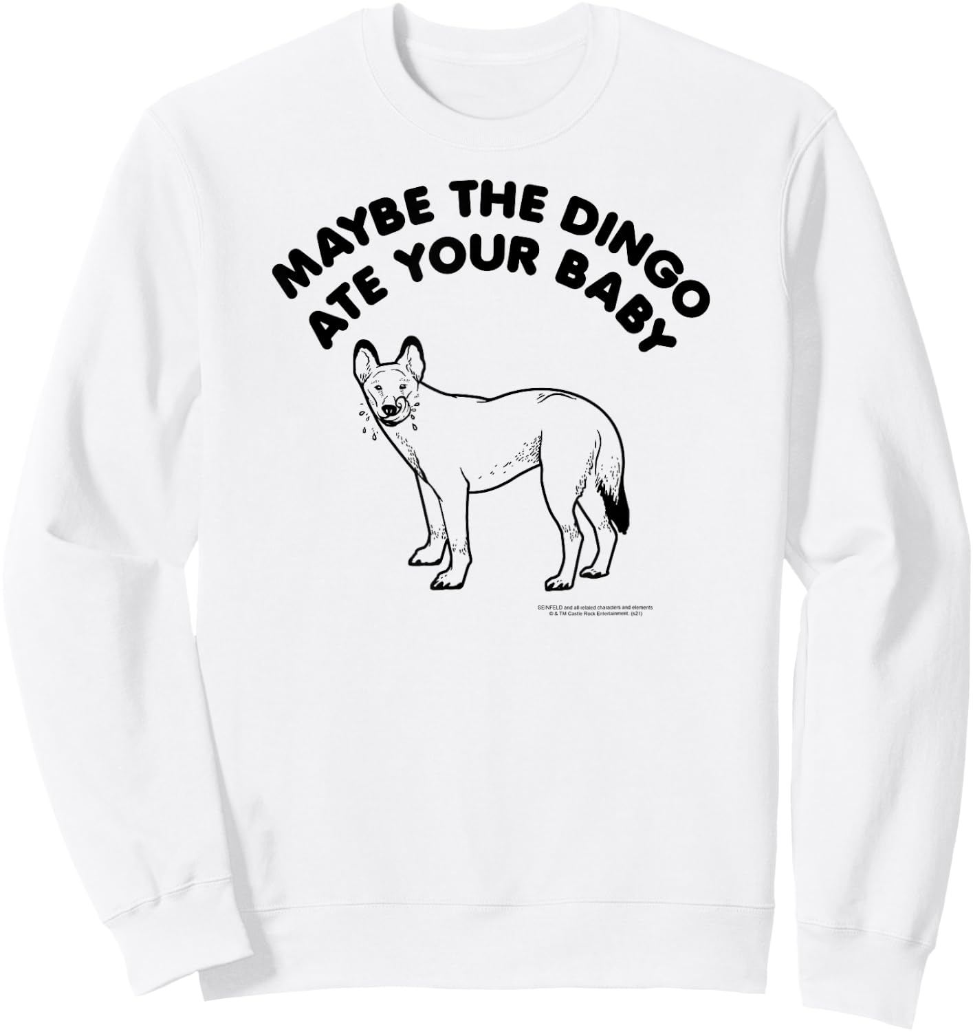 Seinfeld Maybe The Dingo Ate Your Baby Illustration 90's TV Sweatshirt - Sweatshirt | White