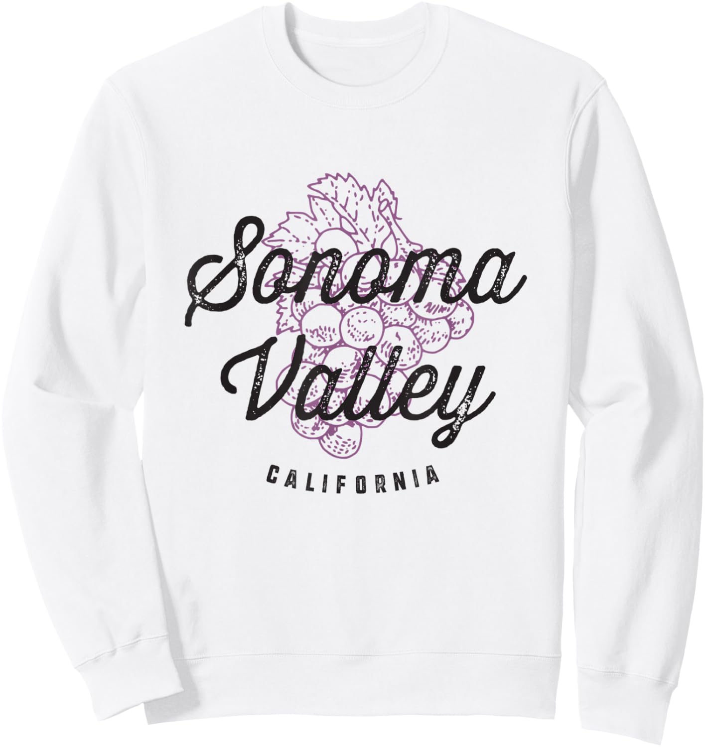 Sonoma Valley California Wine Country Vintage Grapes Sweatshirt - Sweatshirt | White
