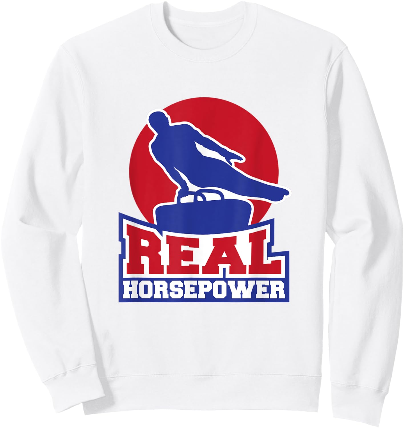 Gymnastic Pommel Horse Spinner, Male Gymnast Real Horsepower Sweatshirt - Sweatshirt | White