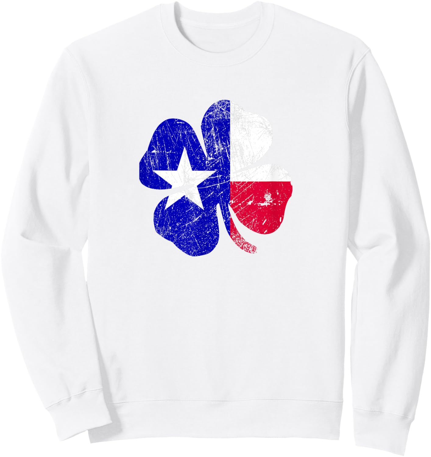 St. Patricks Day Texas Shamrock Sweatshirt - Sweatshirt | White