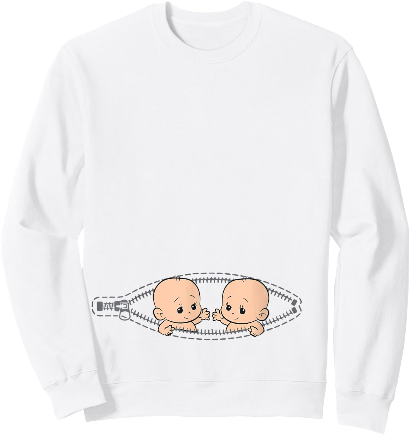 Pregnant Mother of Twins Pregnancy Sweatshirt - Sweatshirt | White
