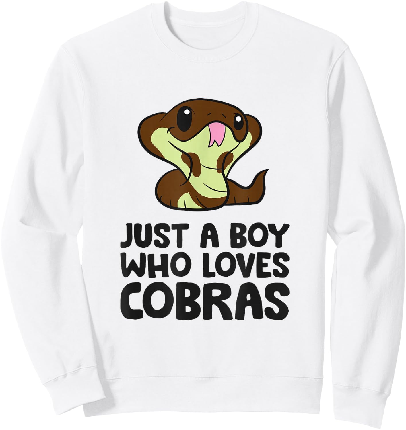 King Cobra Snake Just a Boy Who Loves Cobras Sweatshirt - Sweatshirt | White