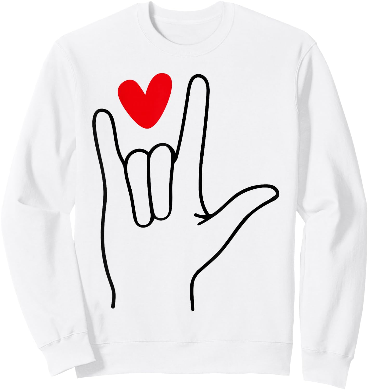 I Love You Sign Language Cute Happy Valentine’s Day Sweatshirt - Sweatshirt | White