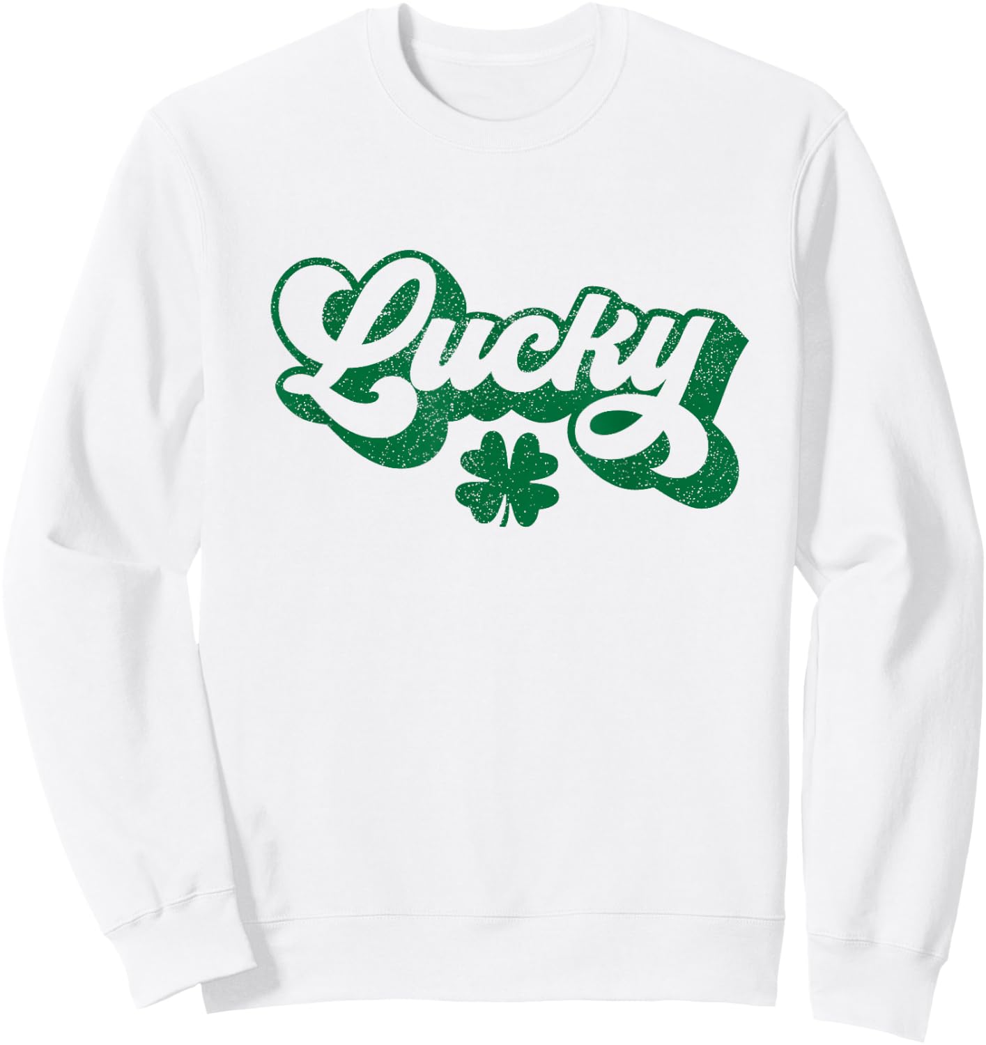 Lucky Shamrock St Patricks Day Sweatshirt - Sweatshirt | White