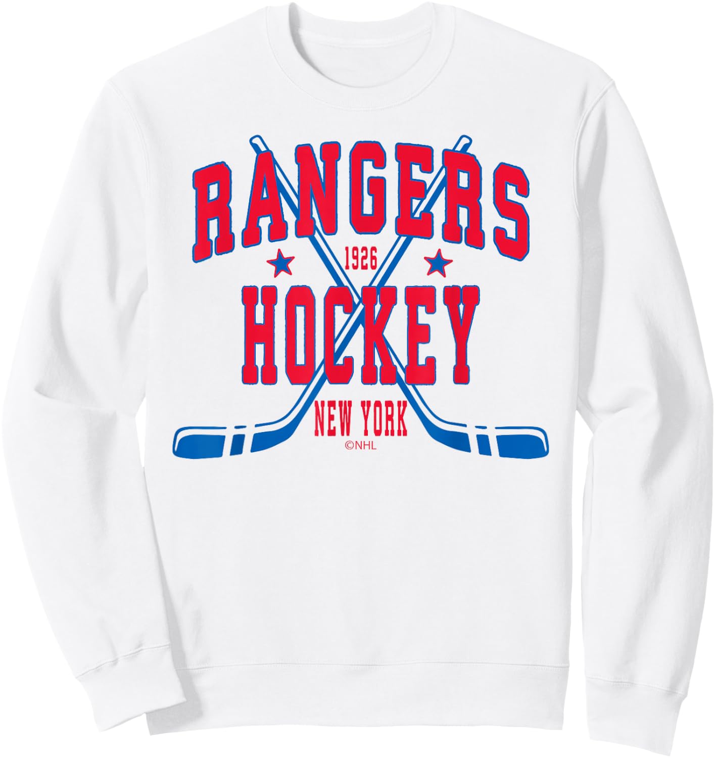 New York Rangers Stars White Officially Licensed Sweatshirt - Sweatshirt | White
