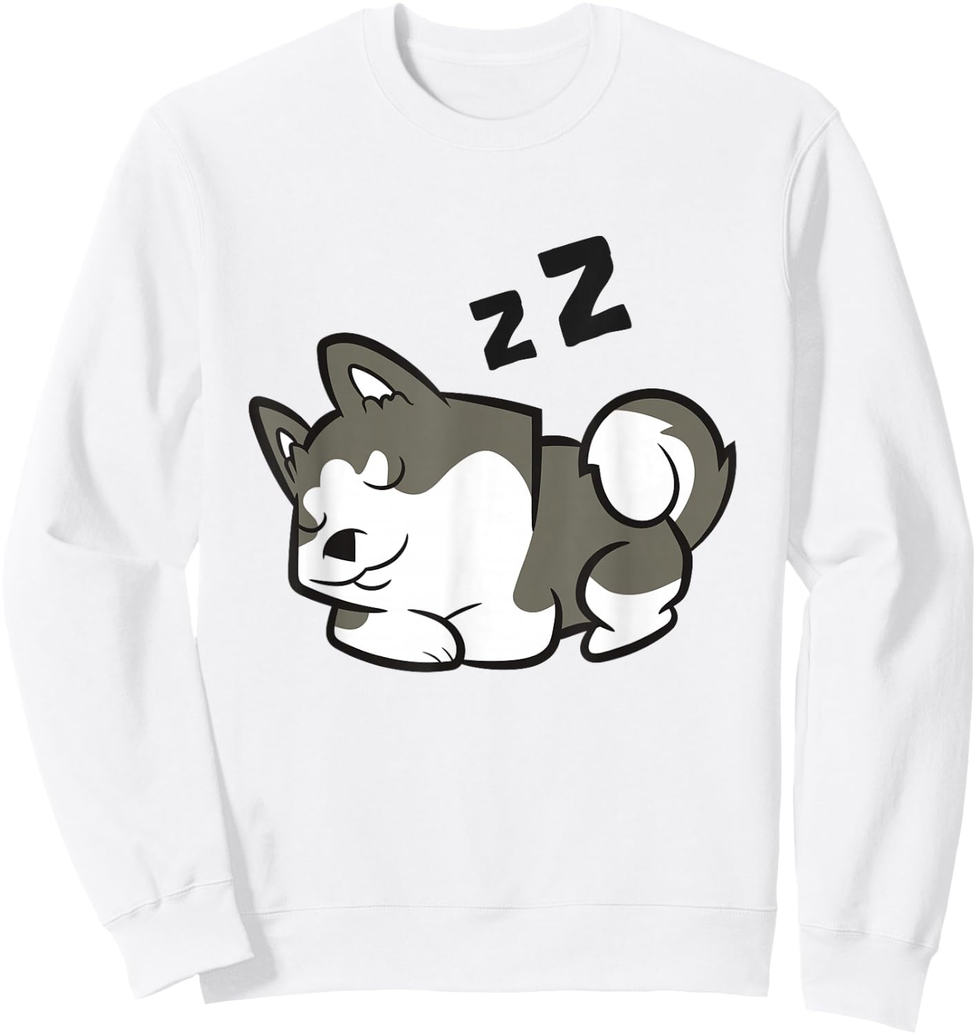 Siberian Husky Dog Sleeping Husky Pajama Sweatshirt - Sweatshirt | White