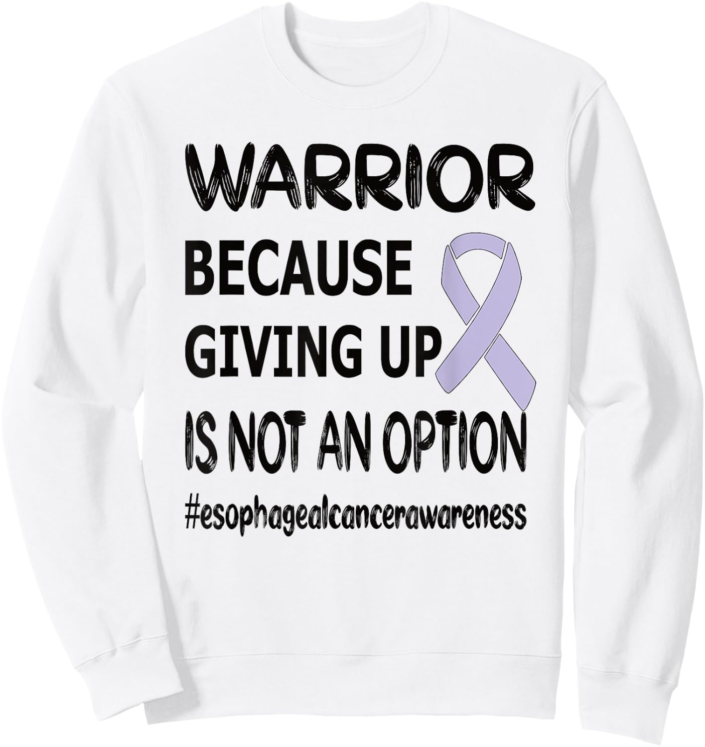 Esophageal Cancer Warrior Periwinkle Ribbon Cancer Survivor Sweatshirt - Sweatshirt | White