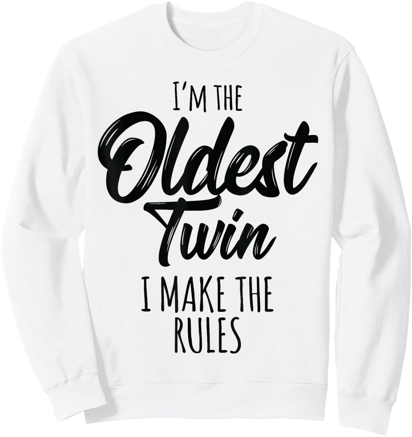 Twins Shirt Matching Birthday Sibling Oldest Twin Sweatshirt - Sweatshirt | White