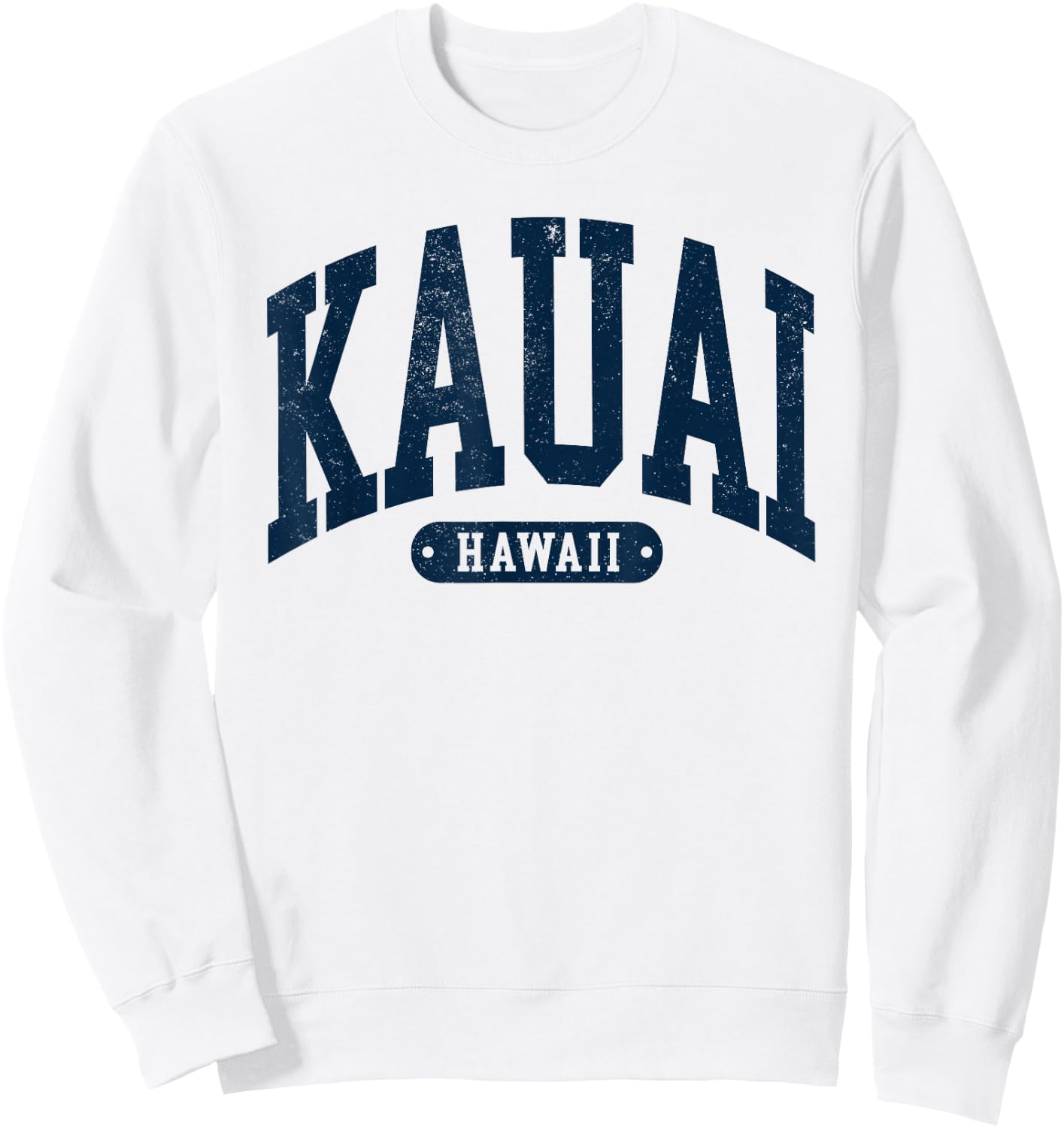 Vintage Kauai Hawaii Distressed Retro Beach Vacation Sweatshirt - Sweatshirt | White