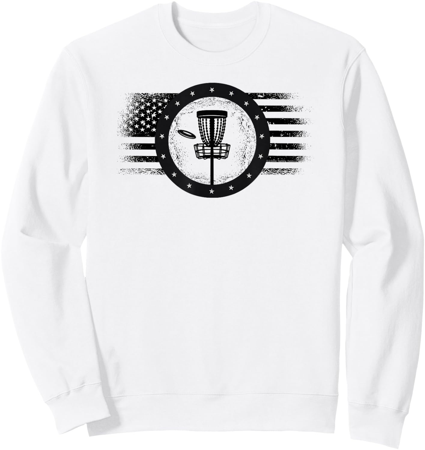 Cool Disc Golf Sport USA Grunge Flag - Disc Golf Sweatshirt - Sweatshirt | White