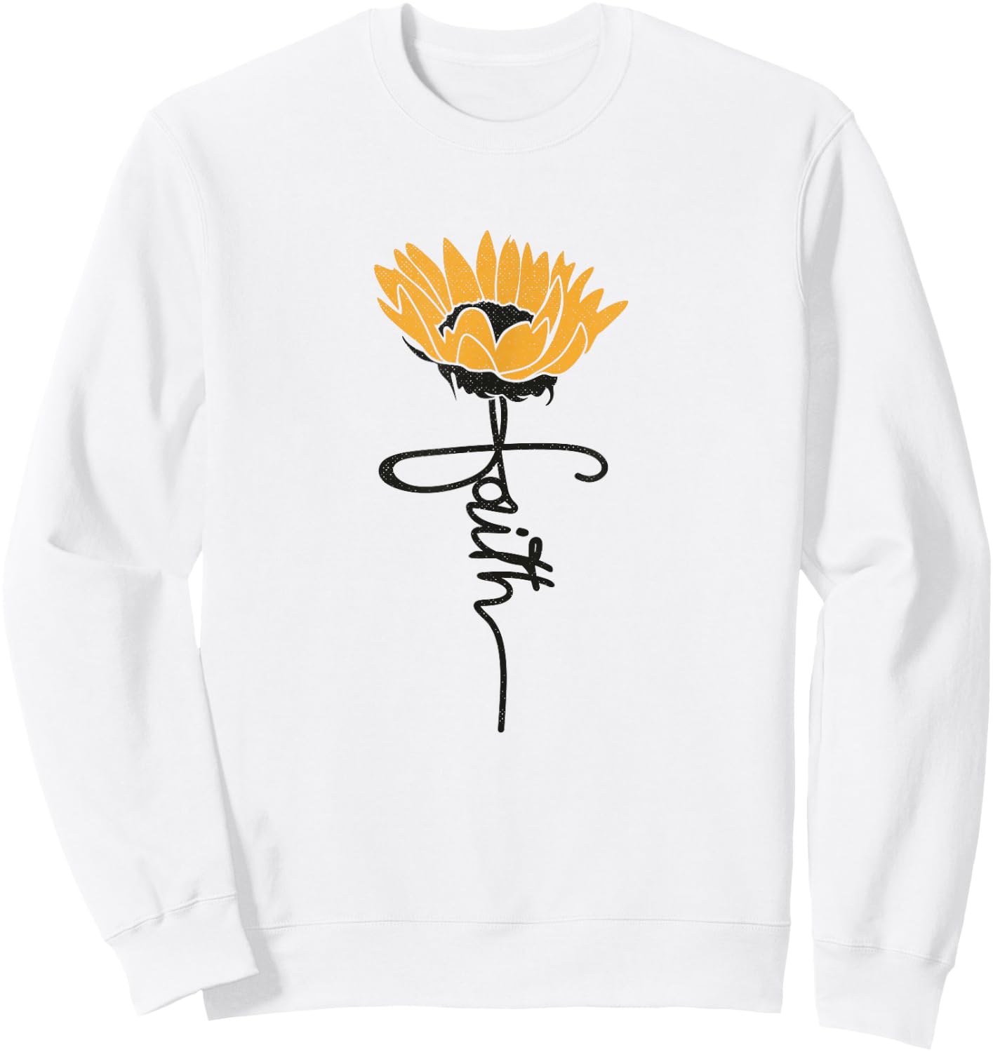 Faith Sunflower Cute Religious Christian Sweatshirt - Sweatshirt | White