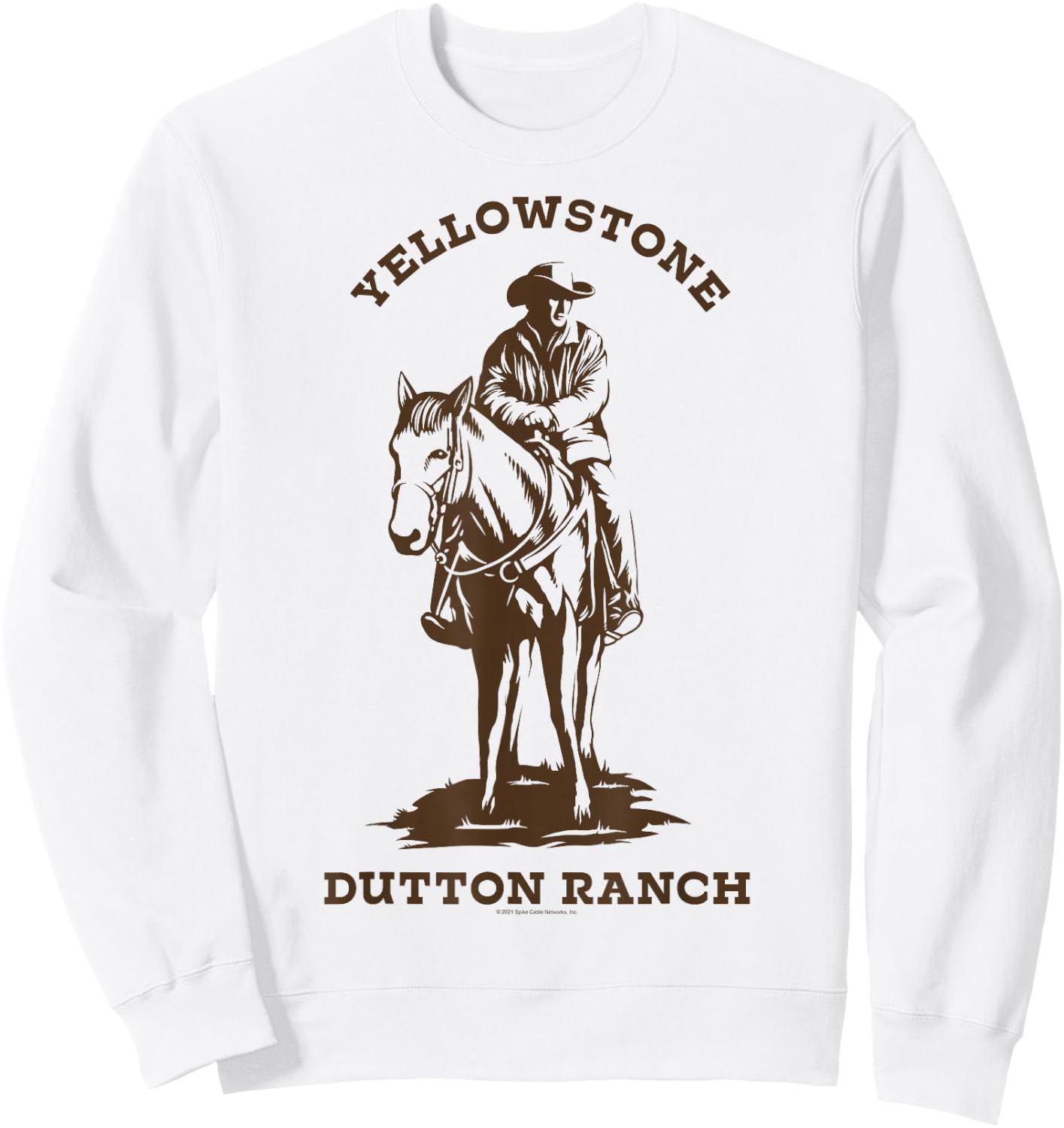 Yellowstone Dutton Ranch Cowboy Western Logo Sweatshirt - Sweatshirt | White