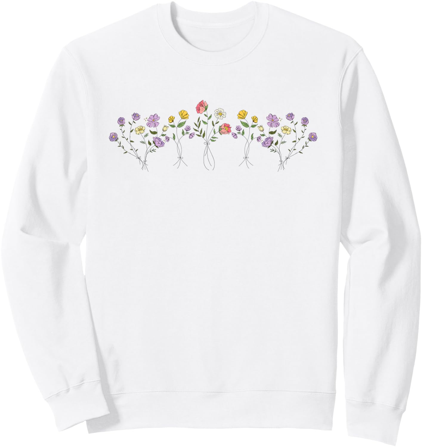 Vintage Inspired Botanical Flower Gardener Naturalist Flower Sweatshirt - Sweatshirt | White