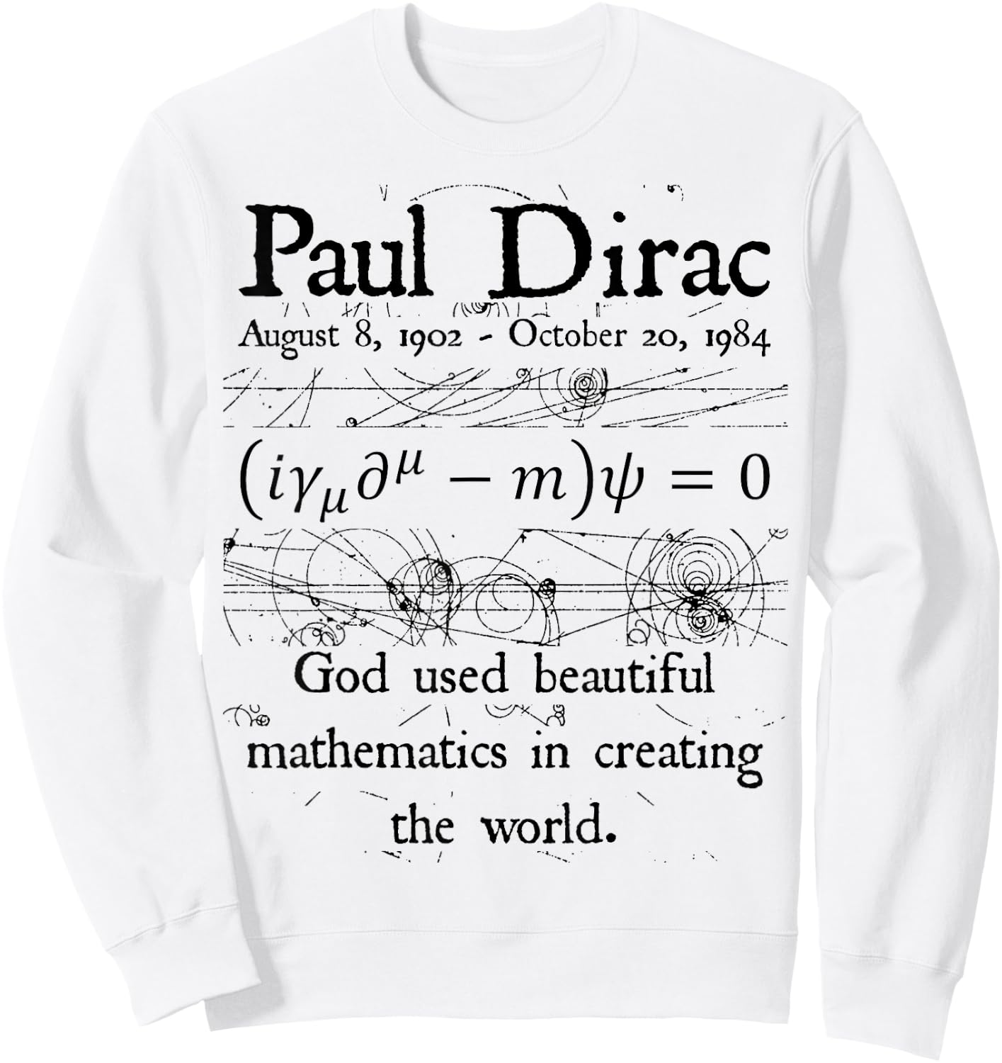 Funny Nerdy Dirac Equation God Beautiful Mathematics Teacher Sweatshirt - Sweatshirt | White
