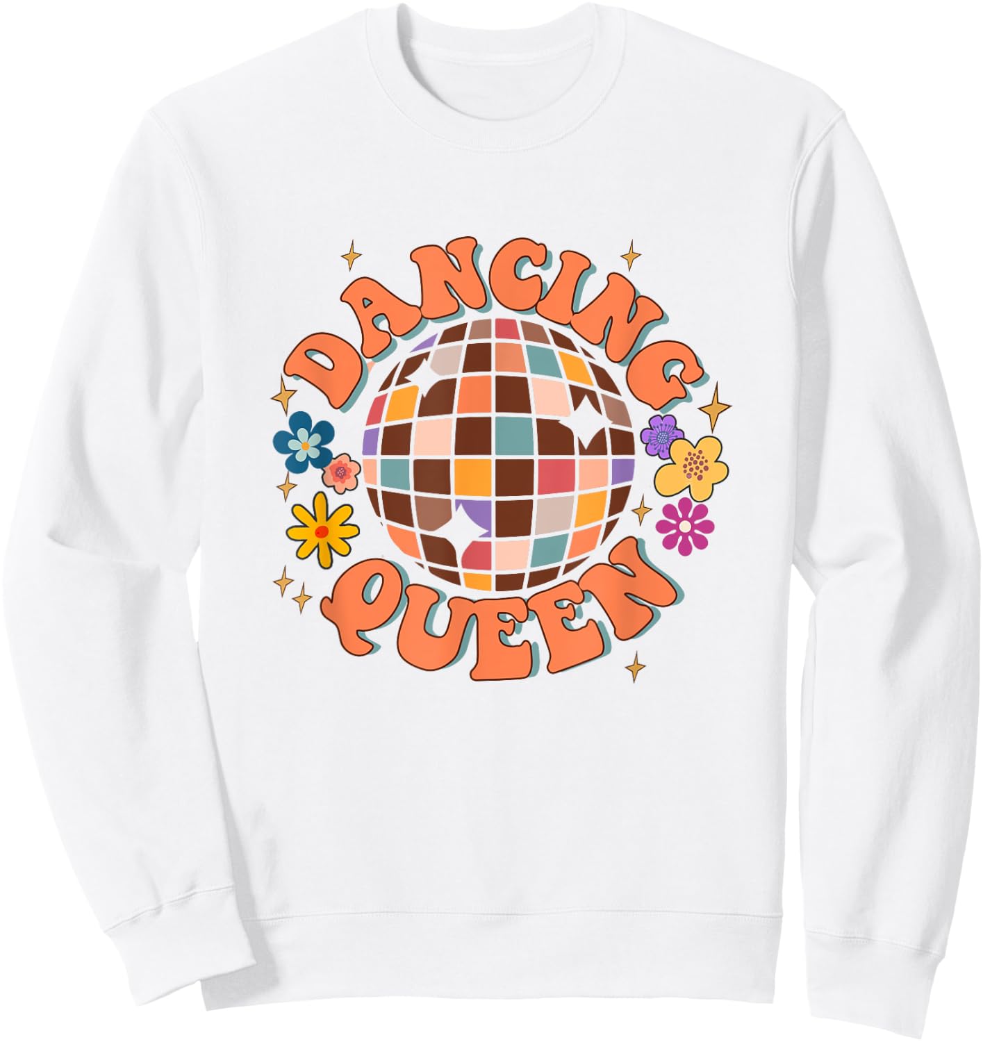 Dancing Queen Retro Bridesmaids 70’s Disco Bachelorette Sweatshirt - Sweatshirt | White