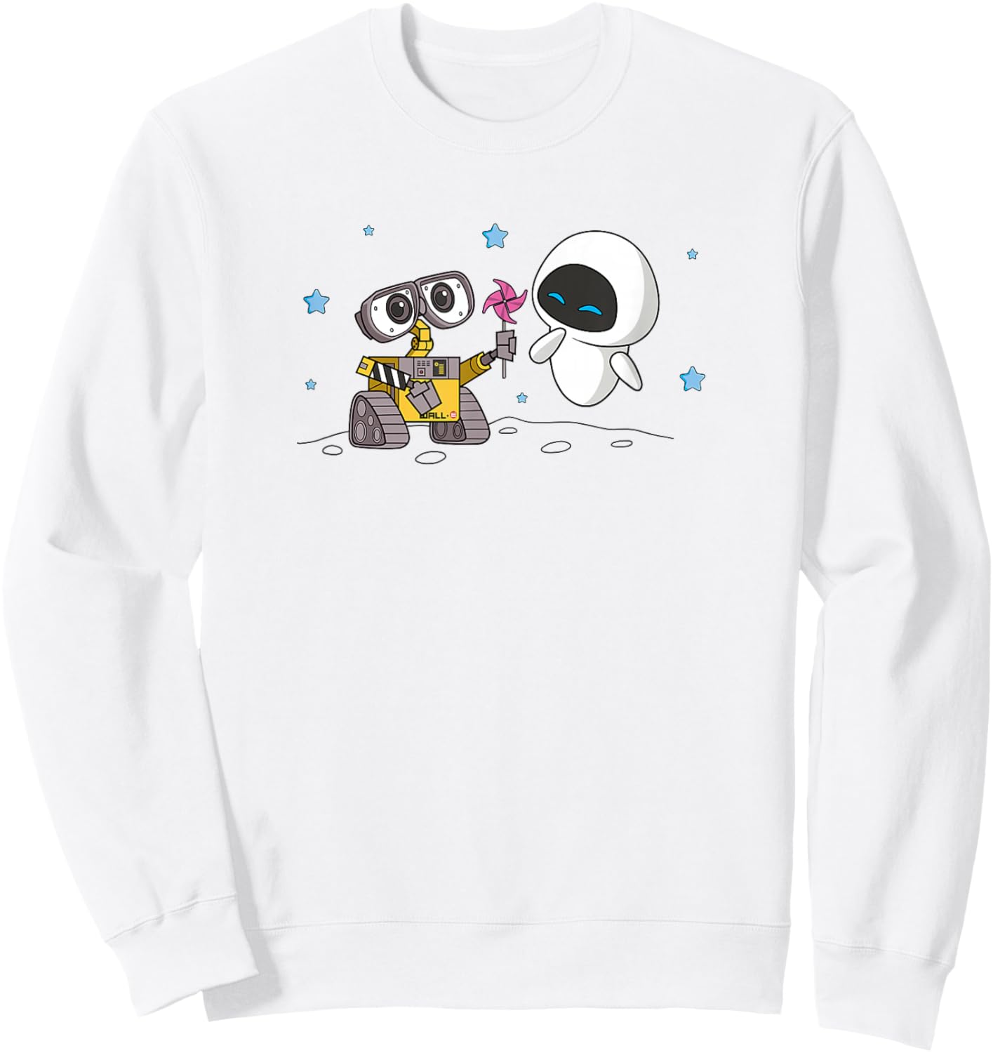Disney Wall-E & Eve Moonscape Pinwheel Small Sweatshirt - Sweatshirt | White