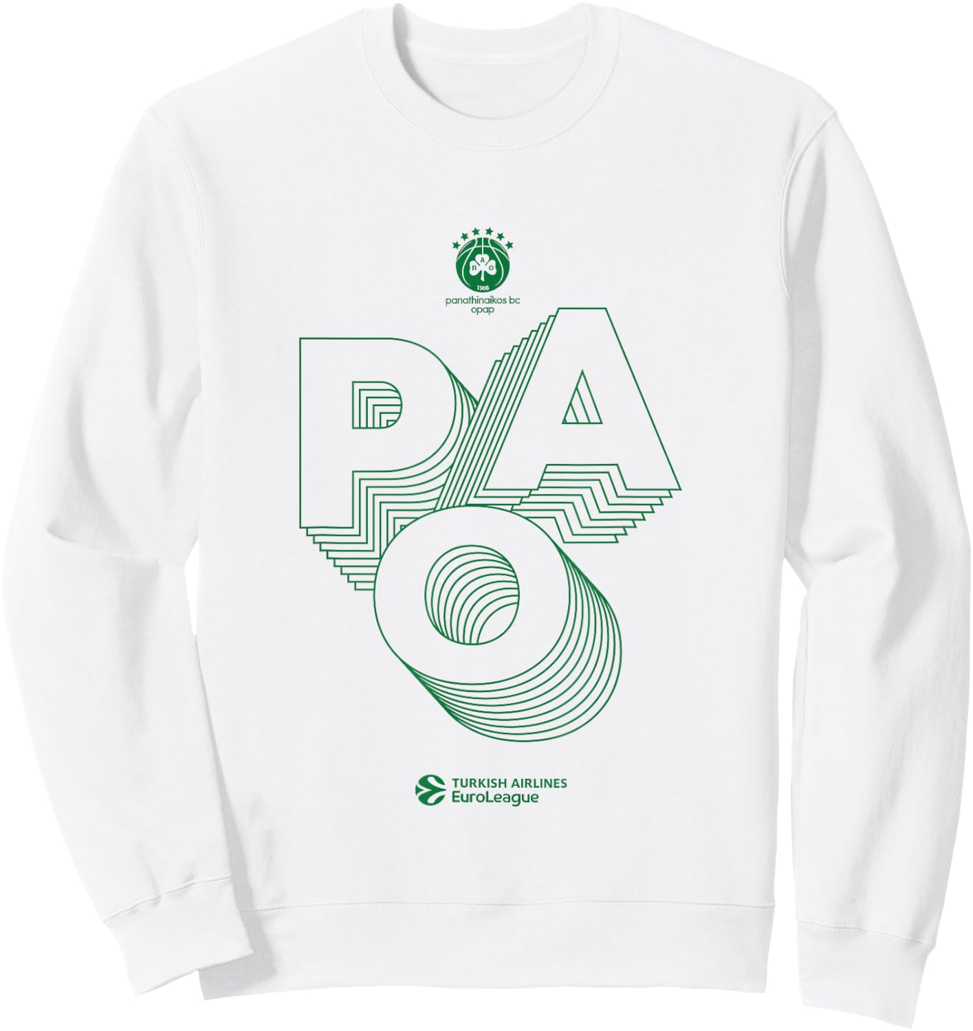 Panathinaikos Collection Green Logo Sweatshirt - Sweatshirt | White