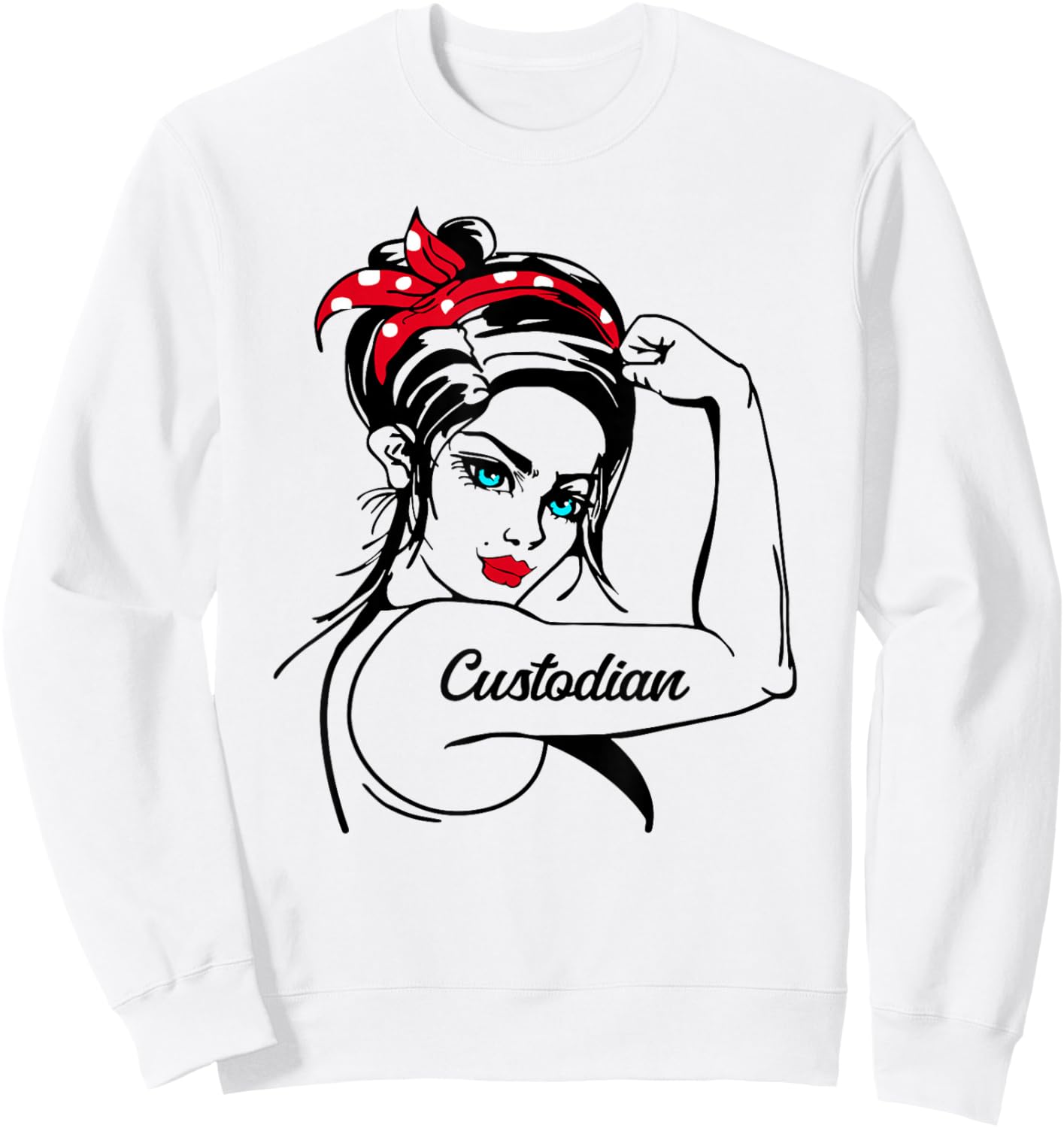 Custodian Rosie The Riveter Pin Up Sweatshirt - Sweatshirt | White