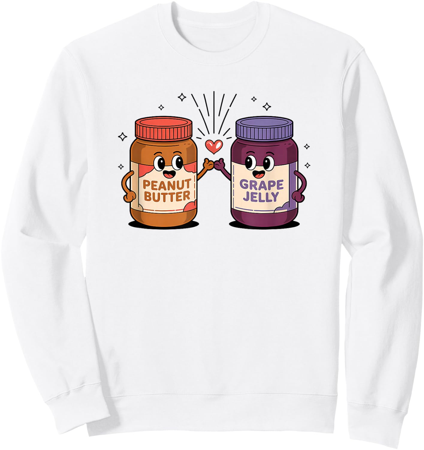 Peanut Butter Jelly best friends love cute kids Sweatshirt - Sweatshirt | White