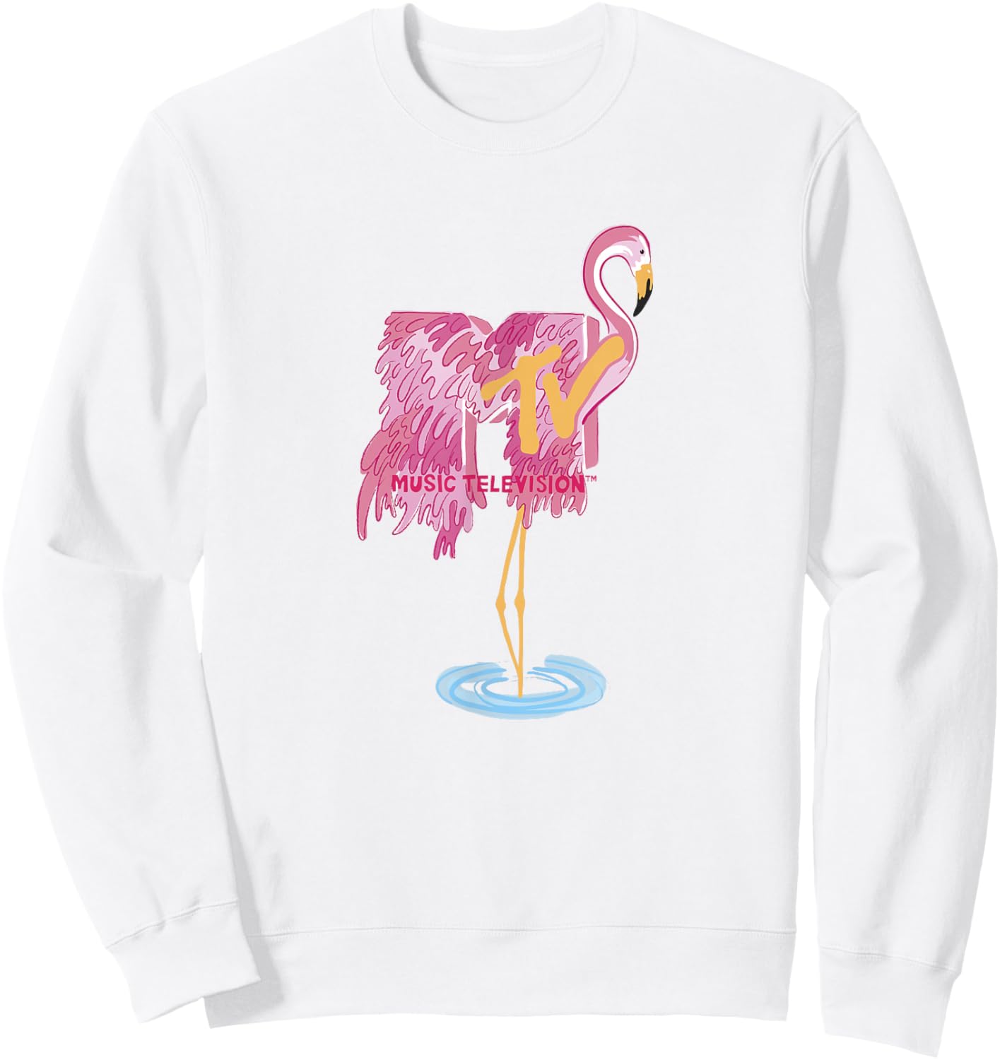 MTV Fresh Flamingo Sweatshirt - Sweatshirt | White