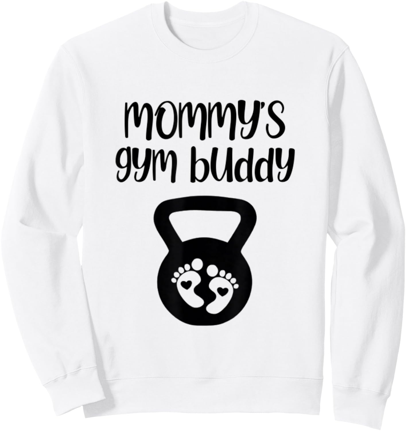 Mommy's Gym Buddy Pregnant Kettlebell Lifting Bodybuilding Sweatshirt - Sweatshirt | White
