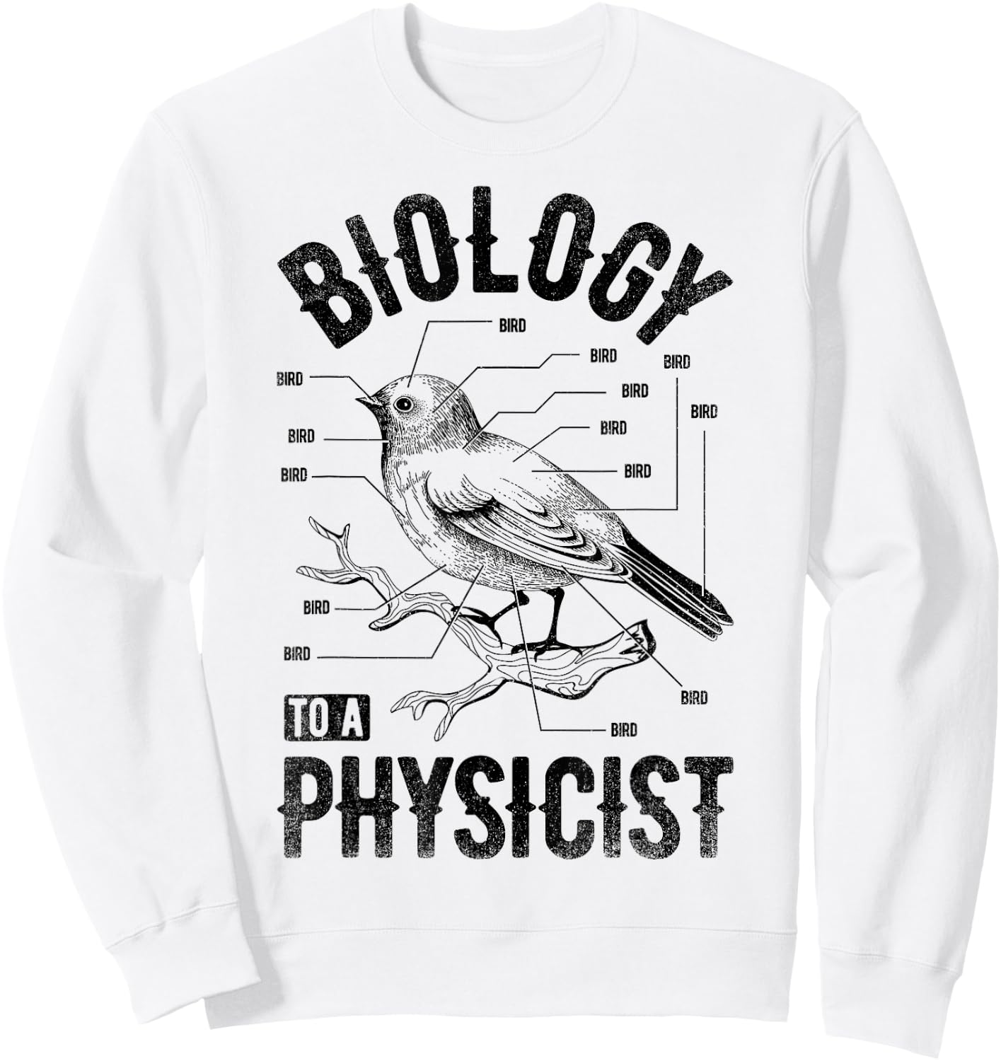 Bird Biology To A Physicist Science Funny Biologist Physics Sweatshirt - Sweatshirt | White