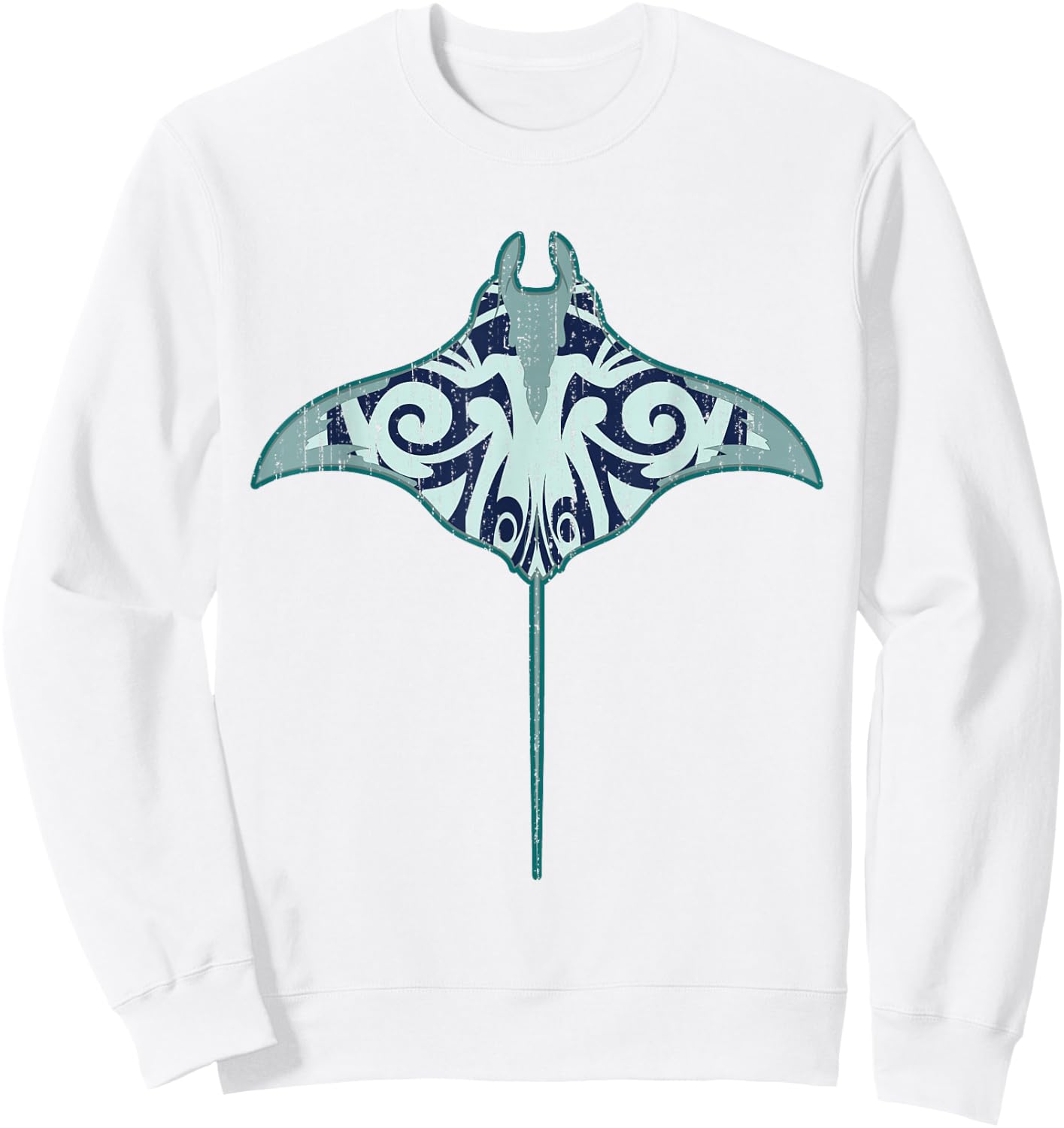 Stingray Ocean Animal Hawaii Tattoo Sea Animal Ray Sweatshirt - Sweatshirt | White