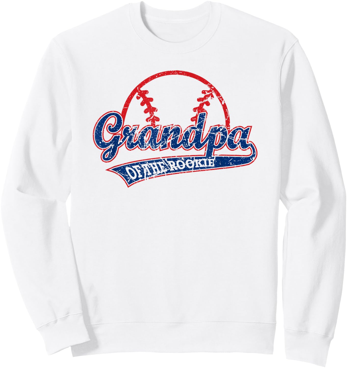 Funny Vintage Baseball Grandpa of the Rookie Sweatshirt - Sweatshirt | White
